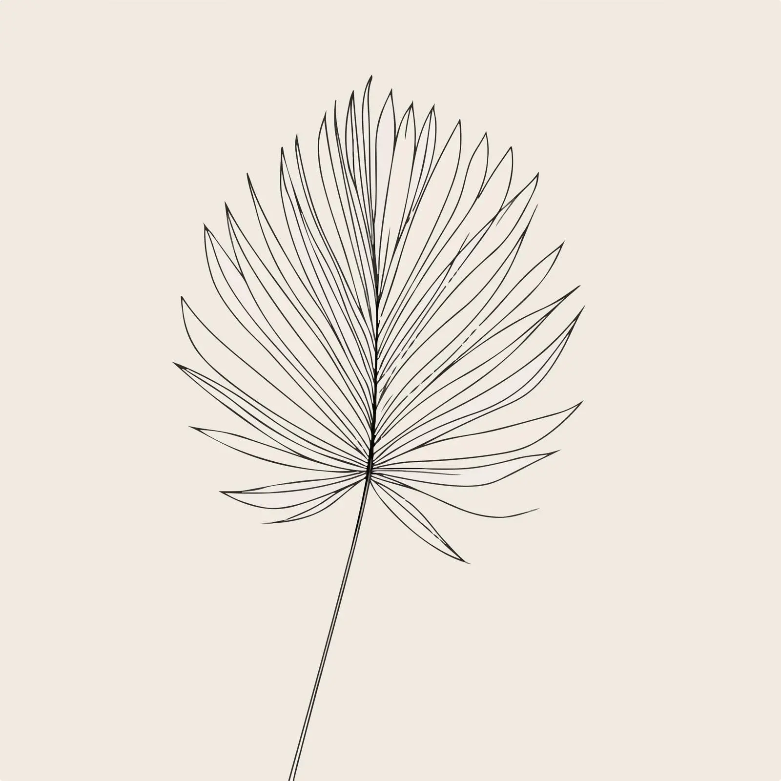 Abstract Palm Leaf Line Art — free download from Dotvec