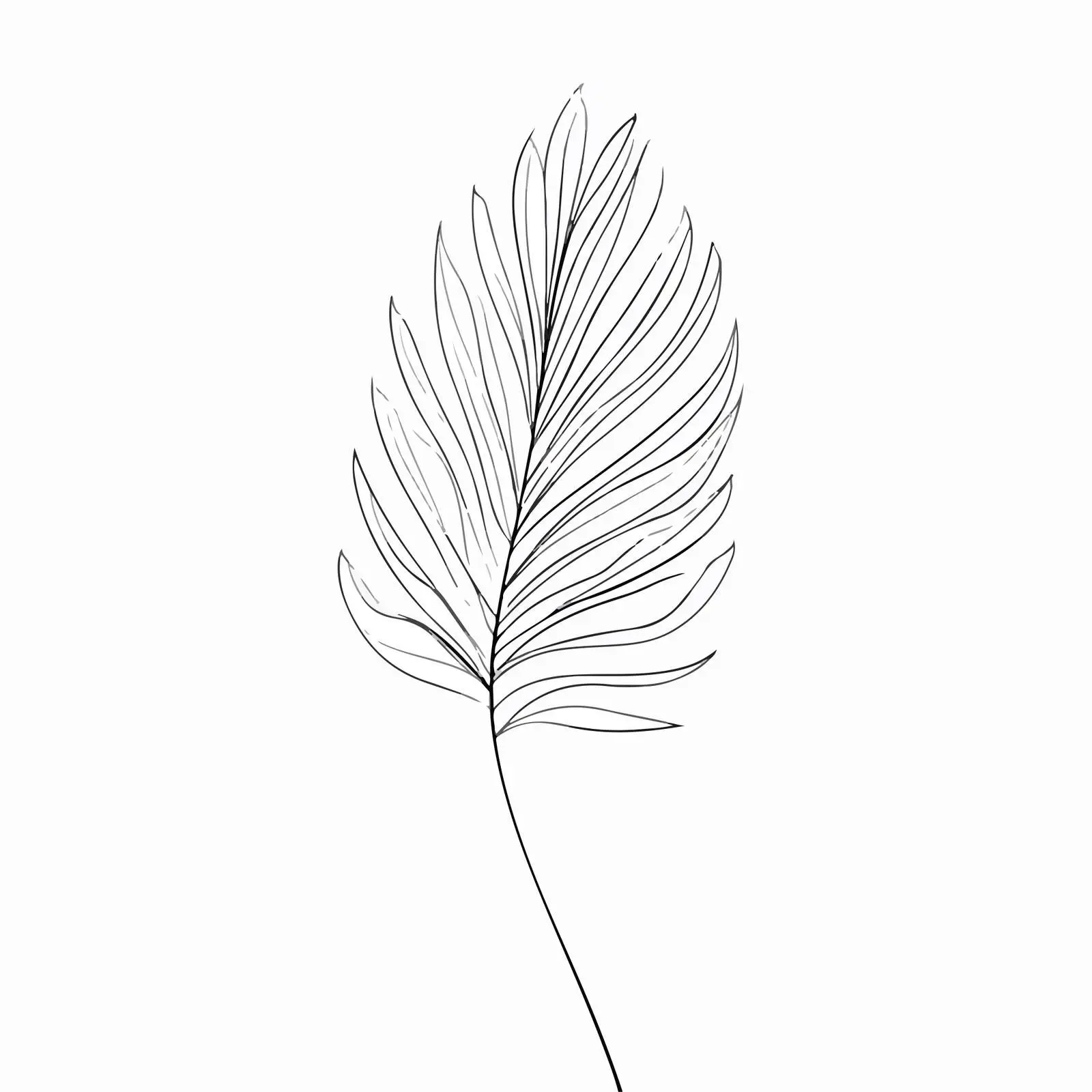 Abstract Palm Leaf Line Art — free download from Dotvec