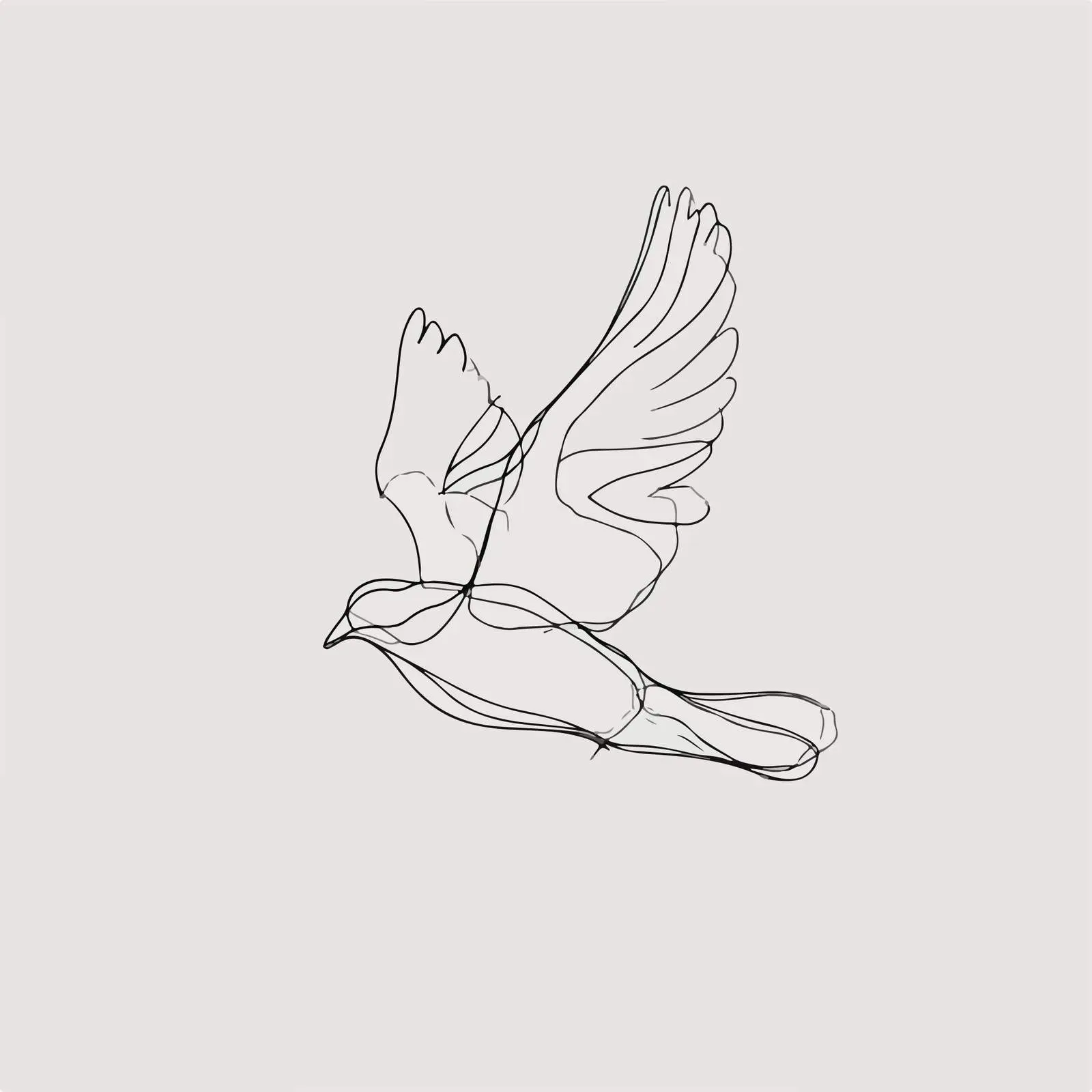 Bird Flying Line Art — free download from Dotvec