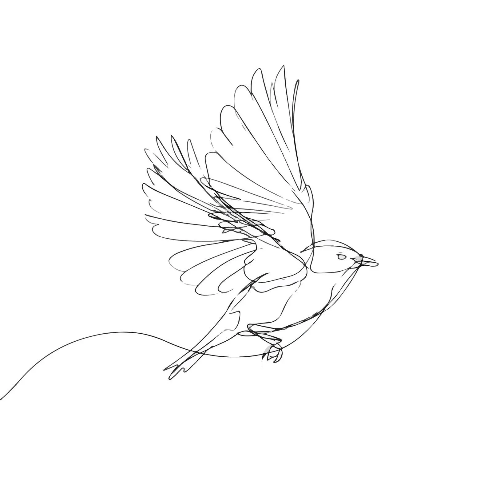 Elegant Bird Line Art Illustration — free download from Dotvec