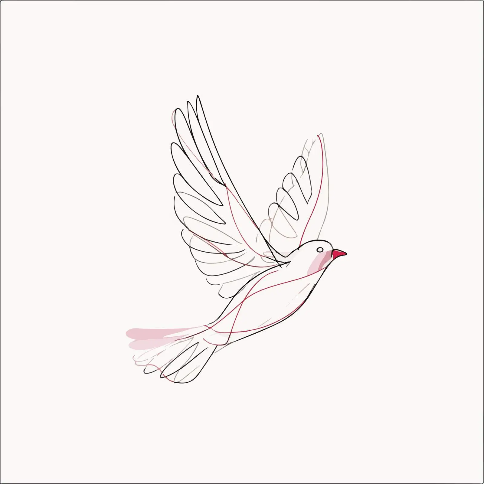 Sleek Bird Flight Line Art — free download from Dotvec