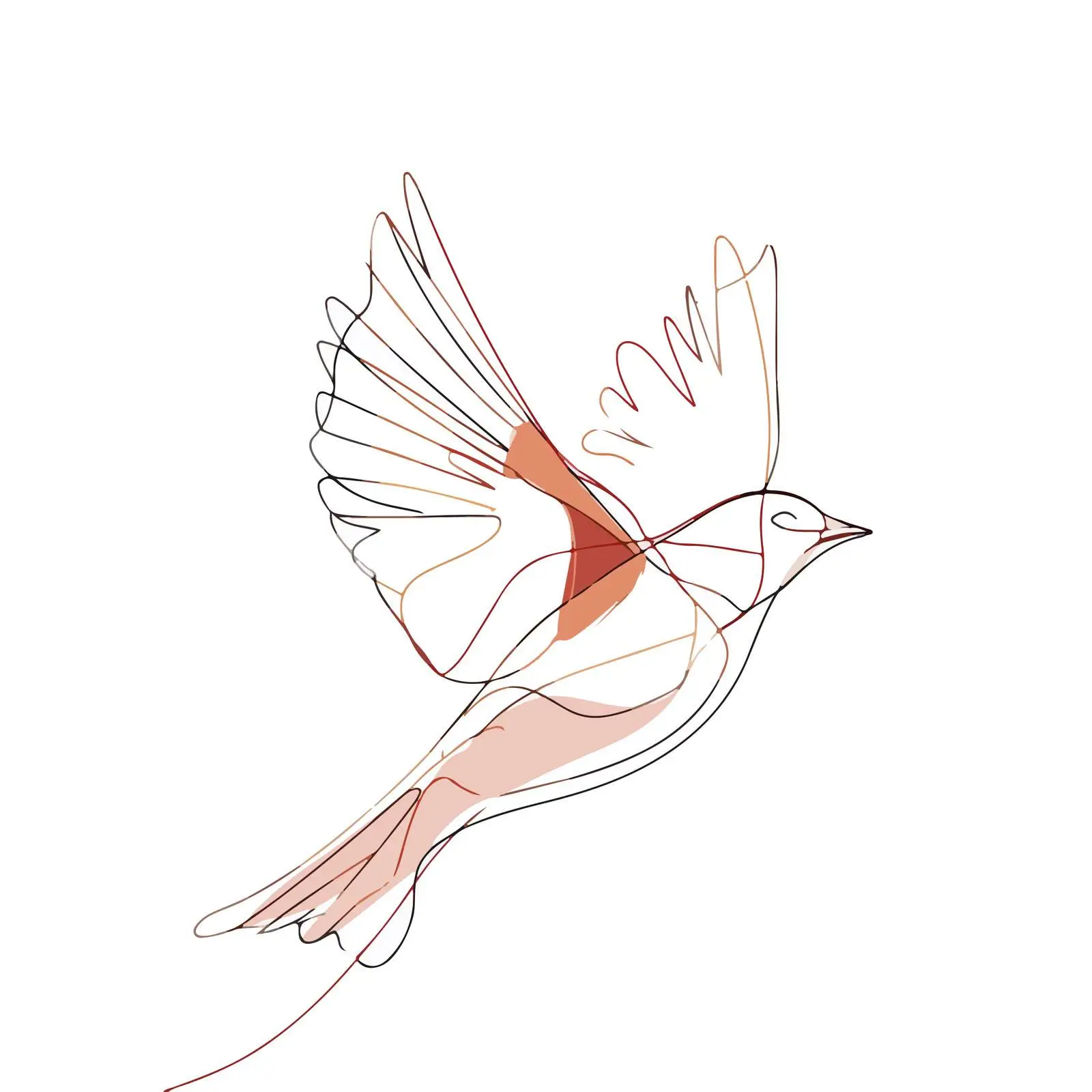 Minimal Flying Bird Line Art — free download from Dotvec