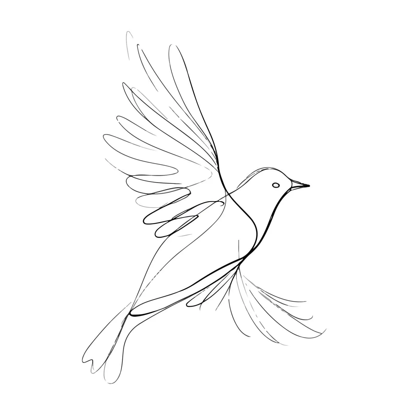 Bird Flying Continuous Line Art — free download from Dotvec