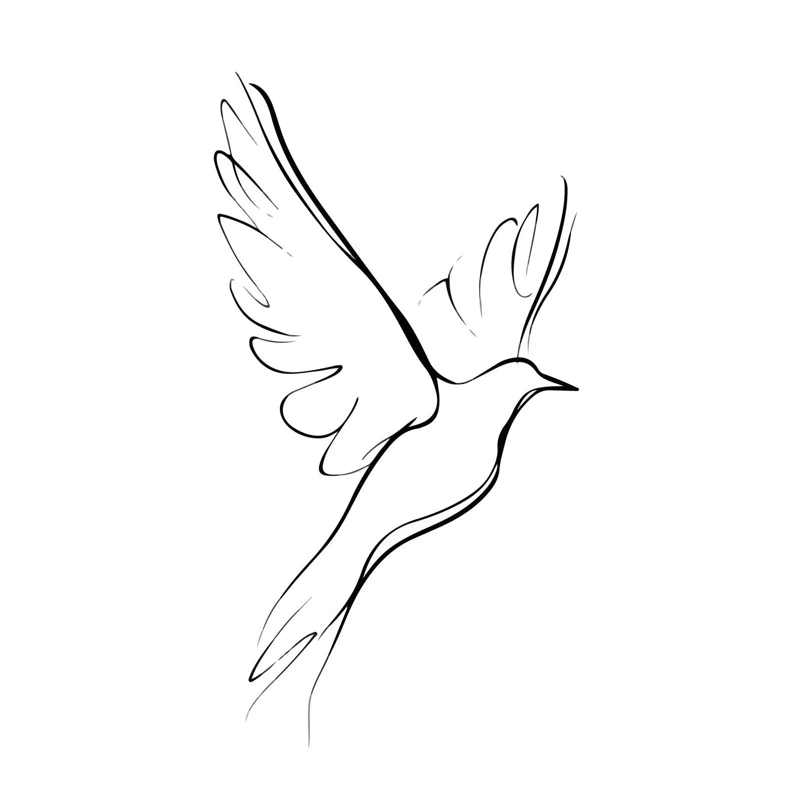 Elegant Bird Flight Line Art — free download from Dotvec