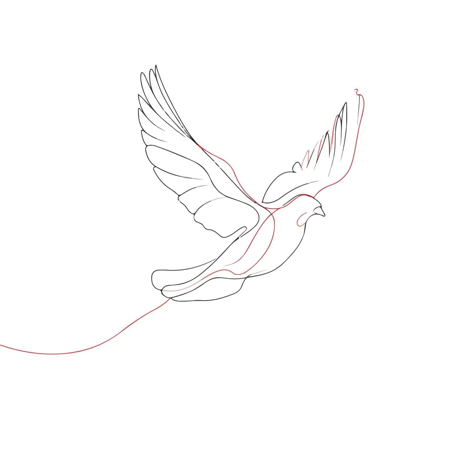 Minimal Bird Line Art illustration — free download from Dotvec