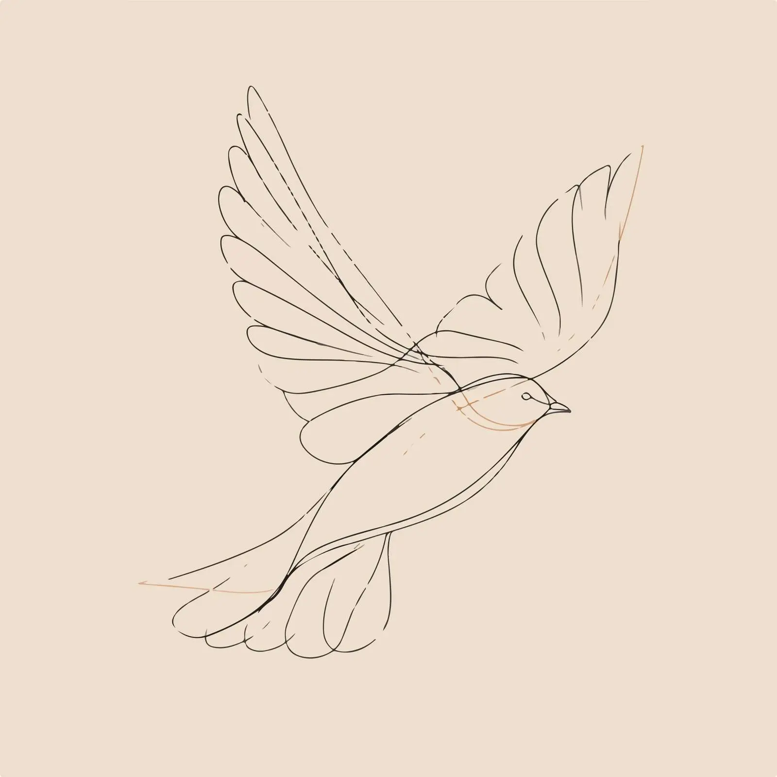 Elegant Bird in One Line Art — free download from Dotvec
