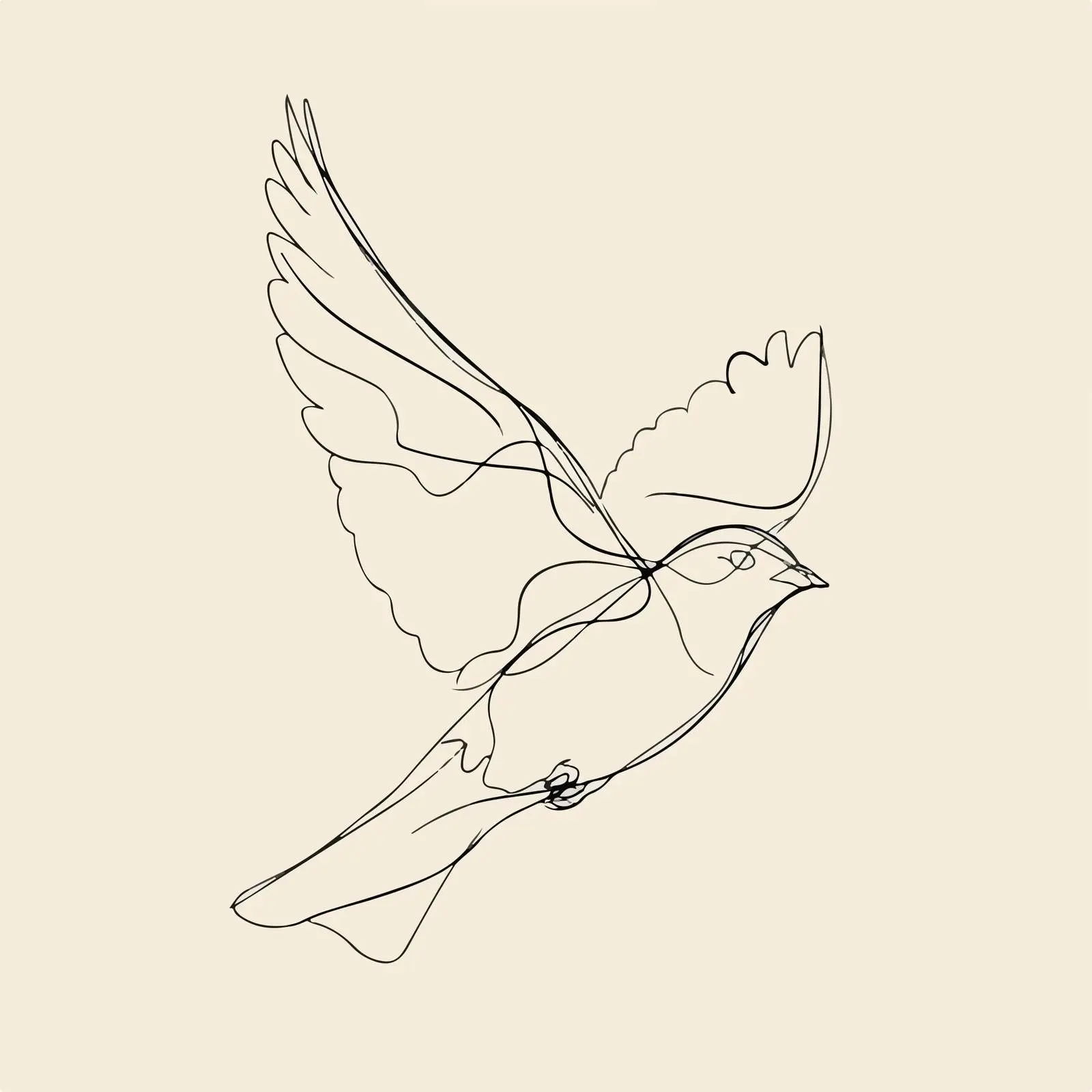 Elegant Bird Minimal Line Art — free download from Dotvec