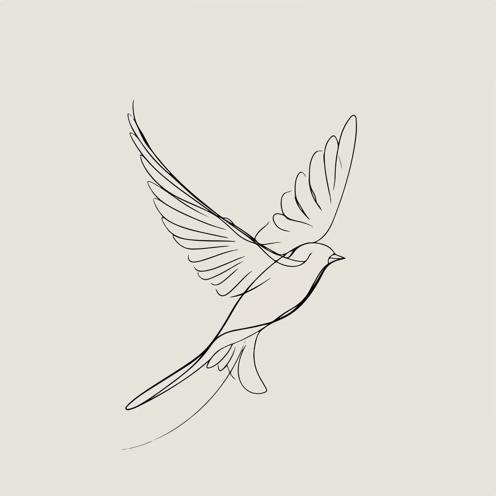 Elegant Bird Flying Line Art — free download from Dotvec