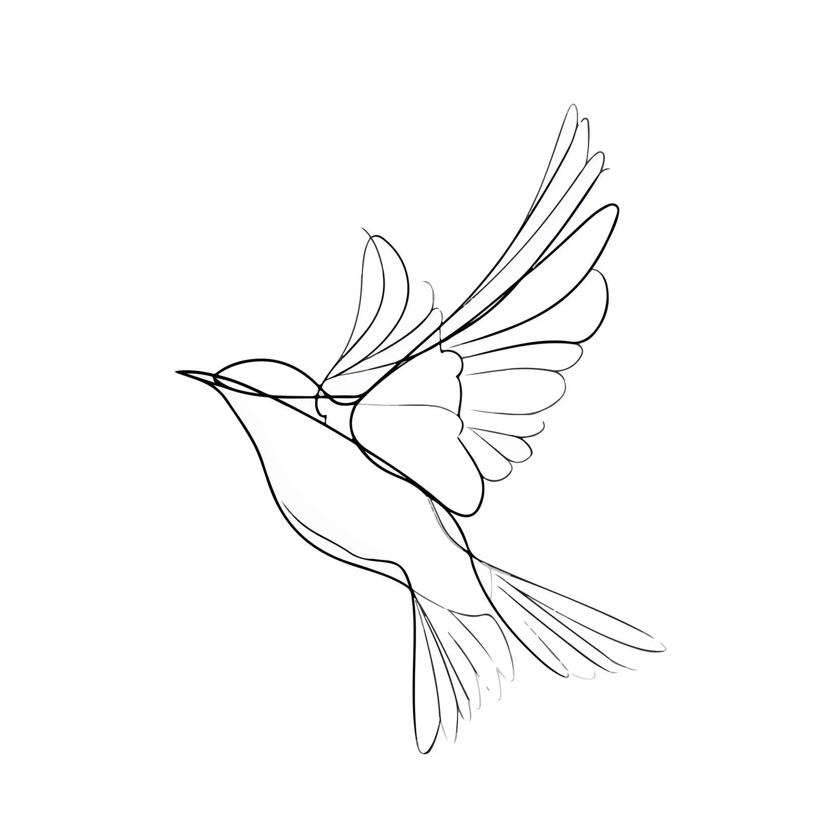 Bird Flying Line Art — free download from Dotvec