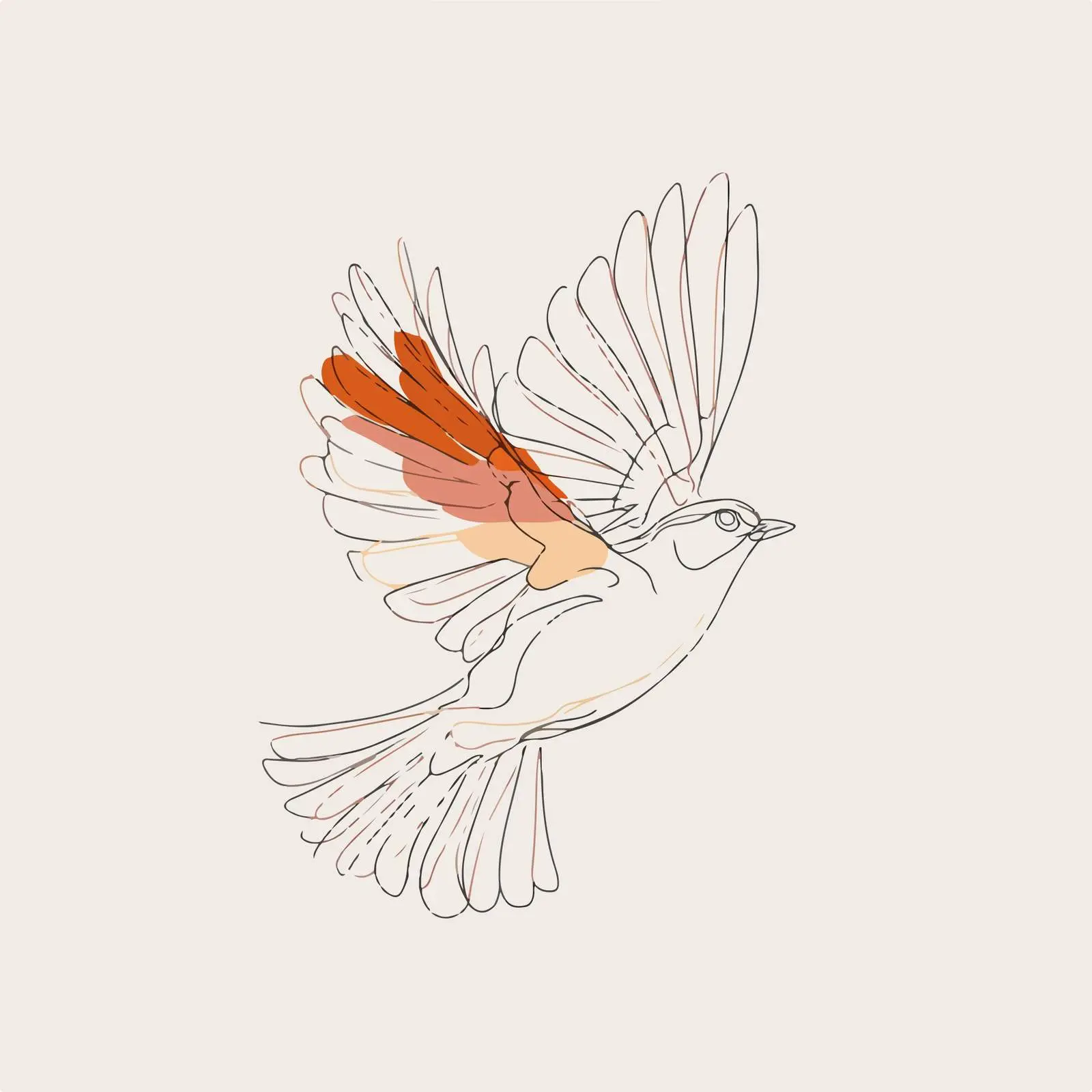 Minimal Bird Flight Art — free download from Dotvec