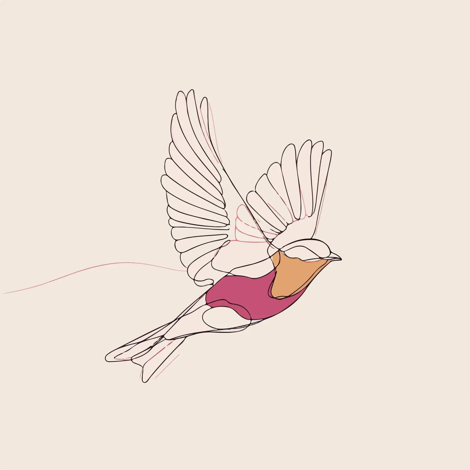Bird Line Art Illustration — free download from Dotvec