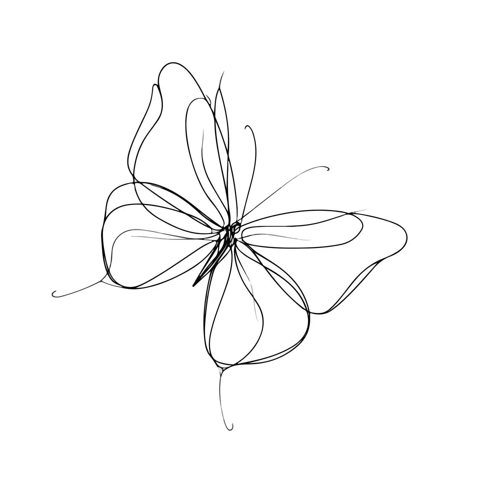 Butterfly Continuous Line Art — free download from Dotvec