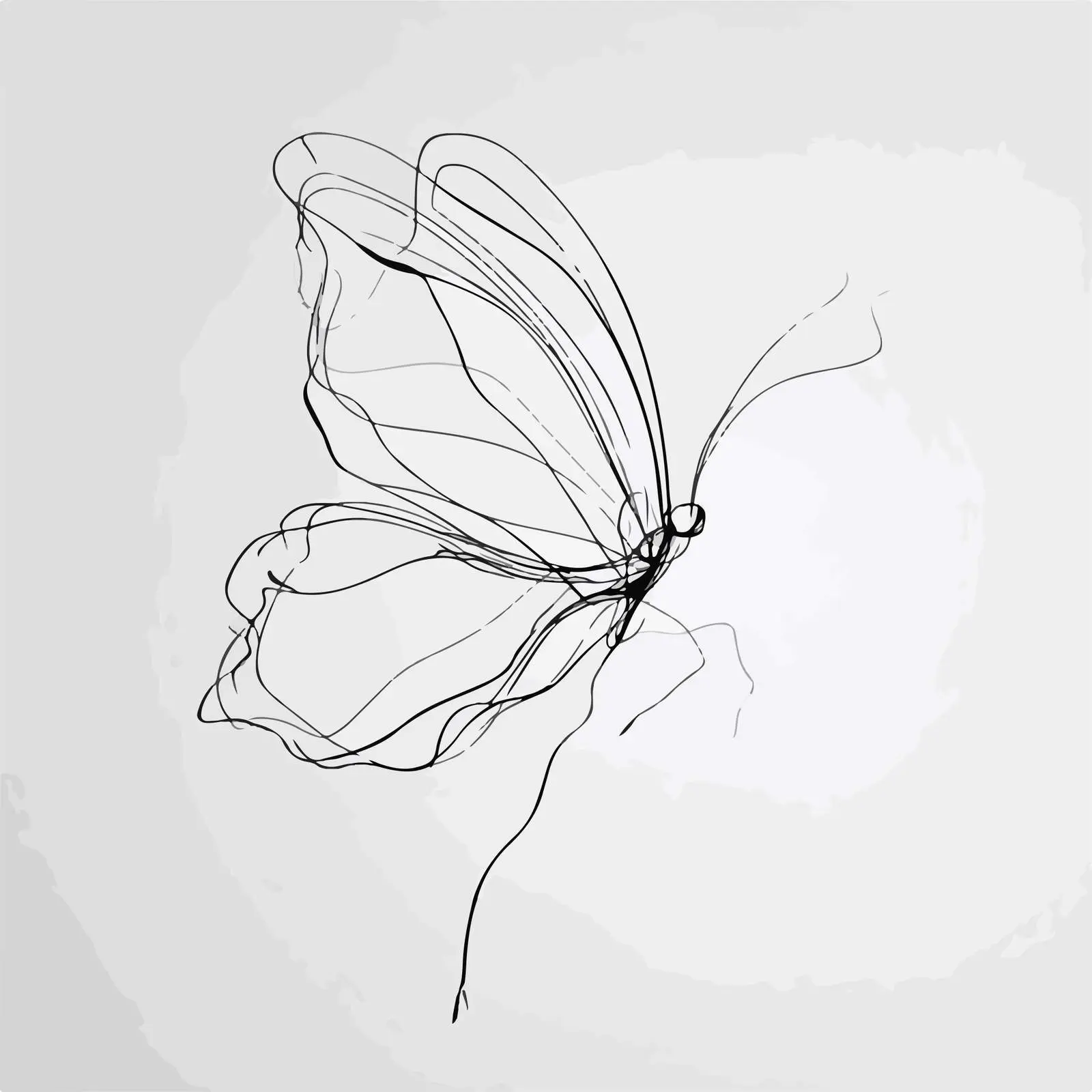 Elegant Butterfly Line Art — free download from Dotvec