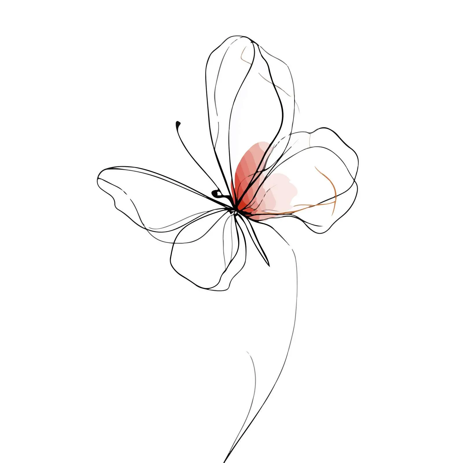 Abstract Butterfly Line Art — free download from Dotvec
