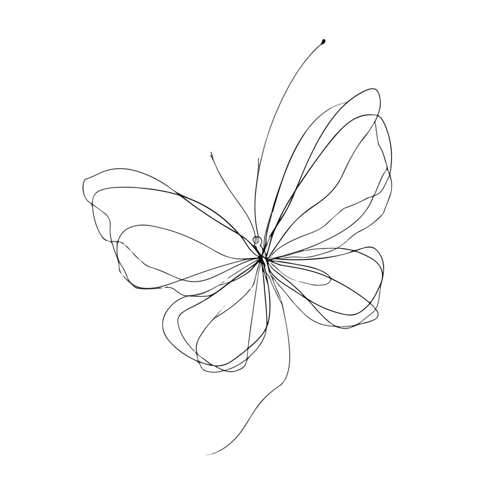 Butterfly Continuous Line Art — free download from Dotvec