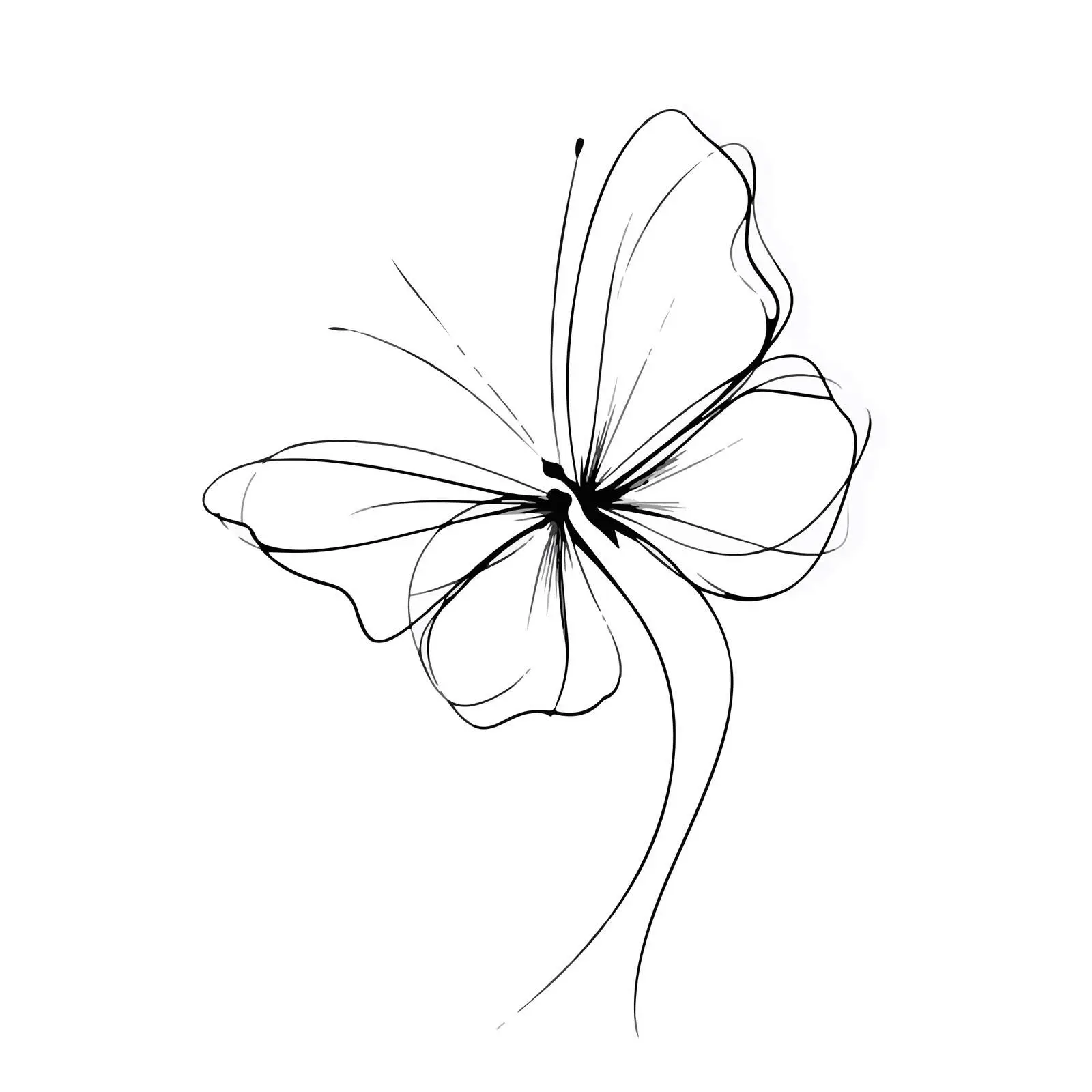 Butterfly Continuous Line Art — free download from Dotvec