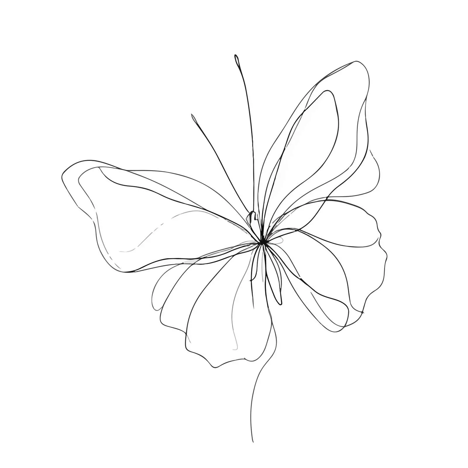 Butterfly Line Art Abstract Print — free download from Dotvec