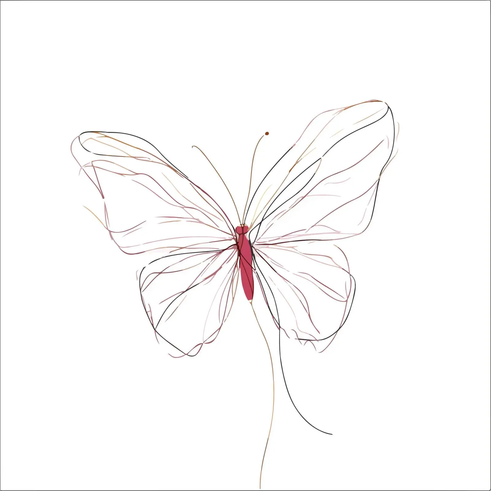 Minimal Butterfly Line Art — free download from Dotvec