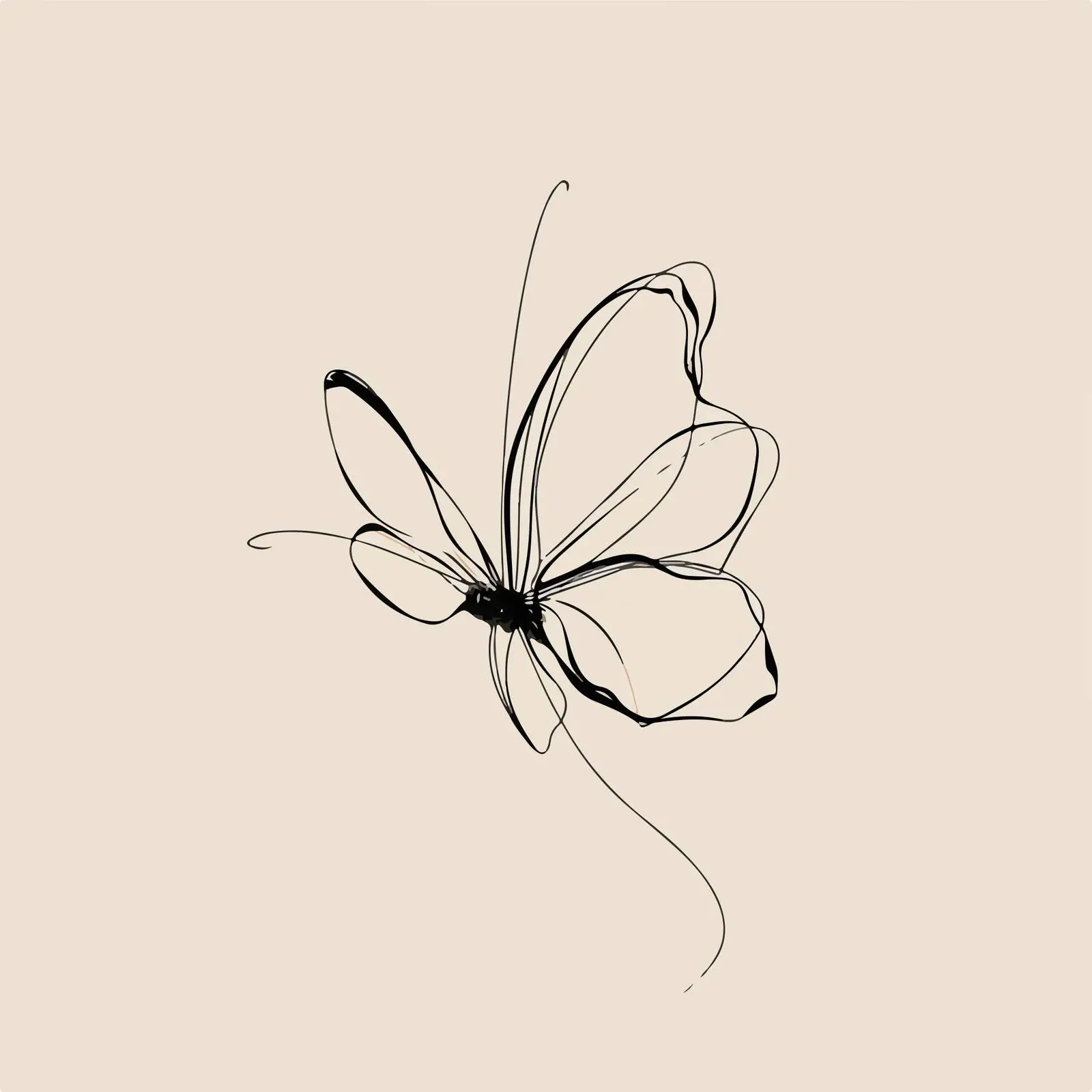 Butterfly Abstract Line Art — free download from Dotvec