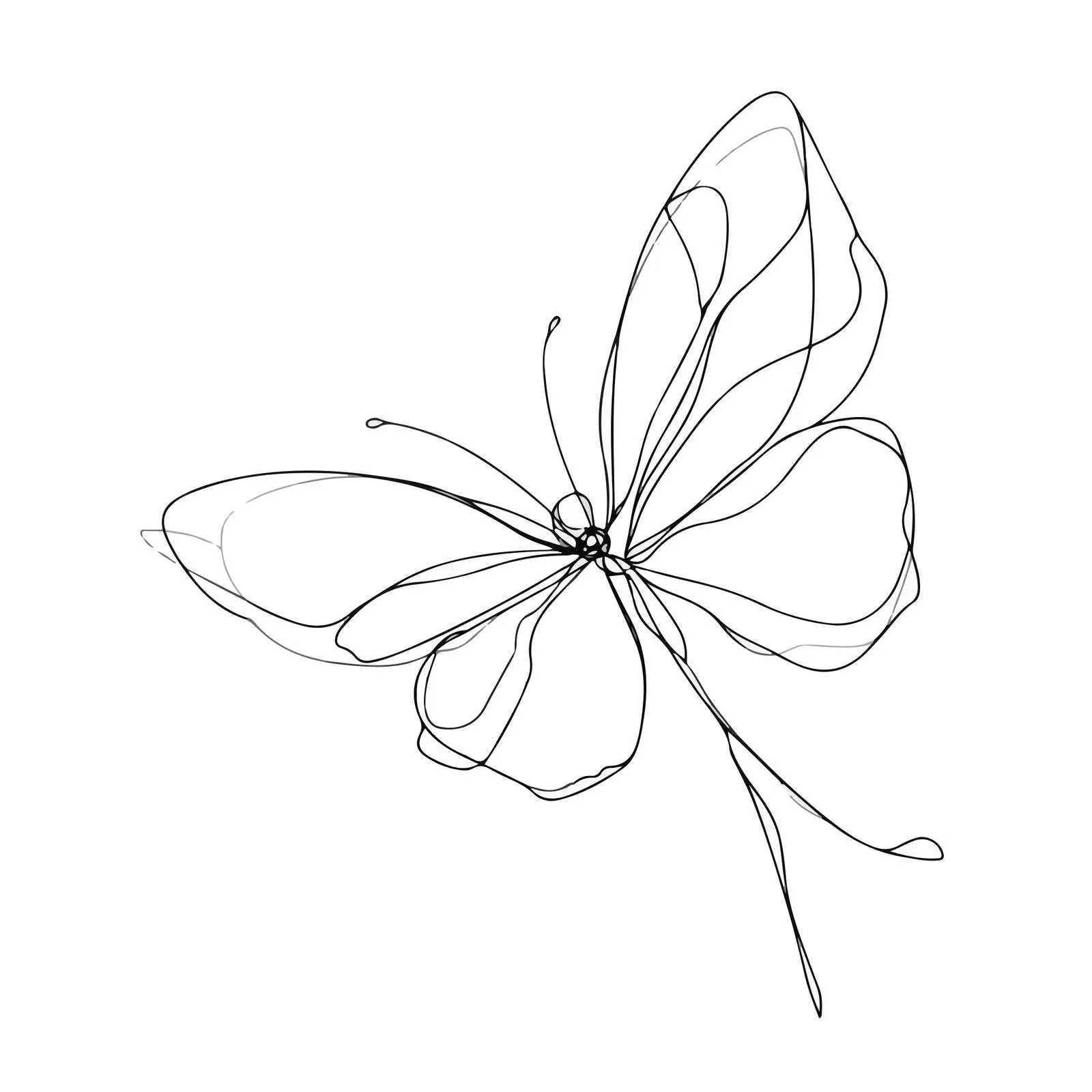 Butterfly Continuous Line Art — free download from Dotvec