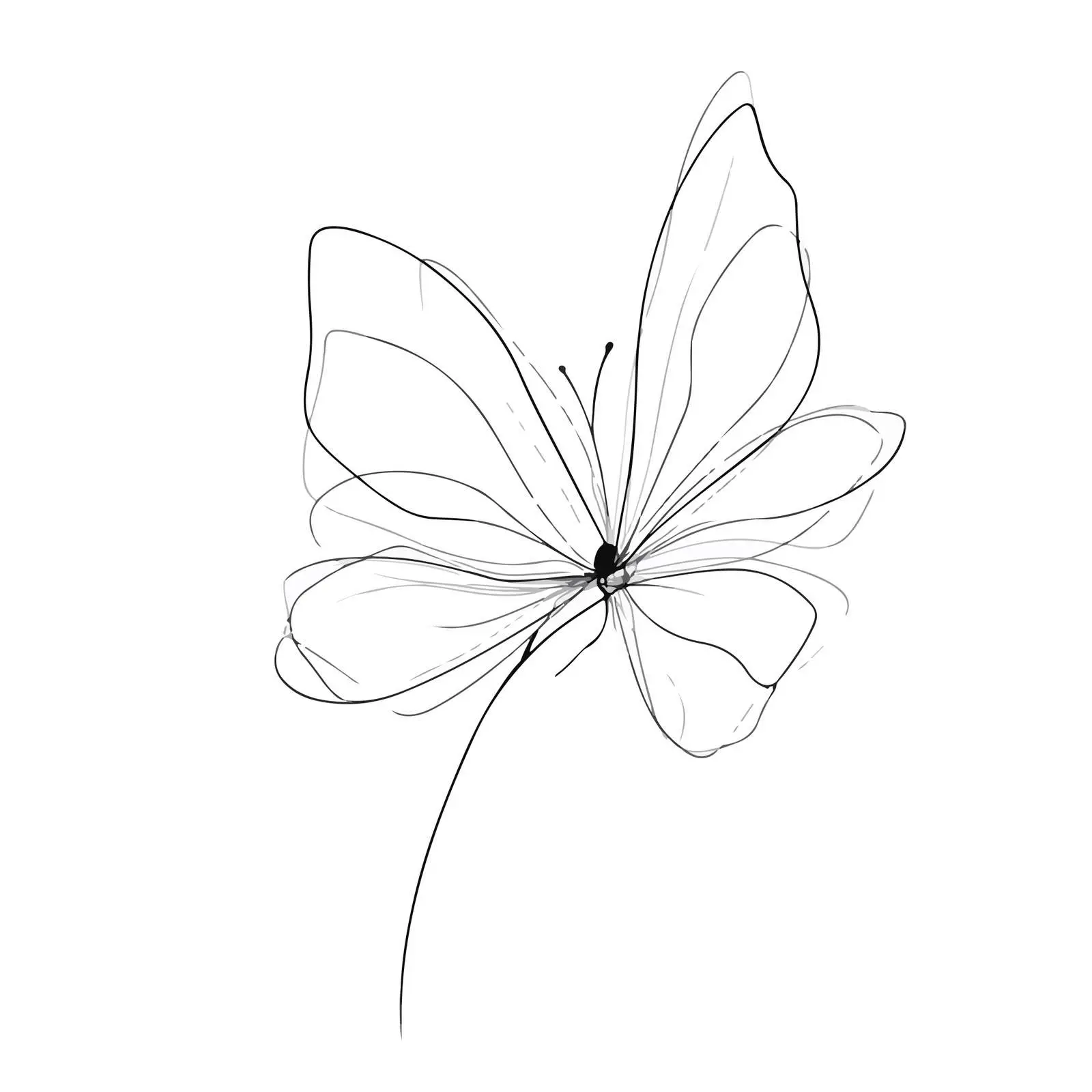 Butterfly Continuous Line Abstract Art — free download from Dotvec