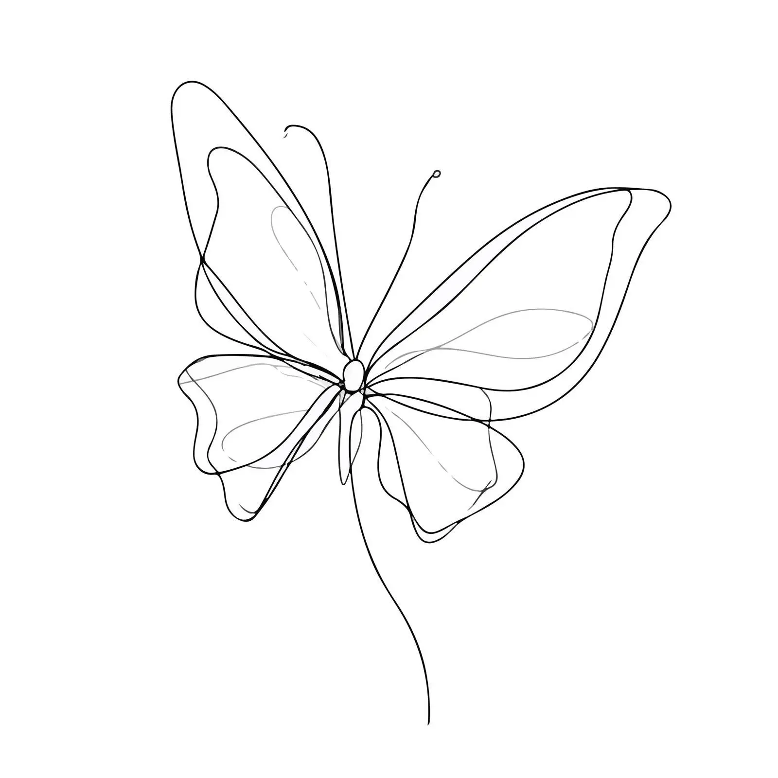 Abstract Butterfly Line Art — free download from Dotvec