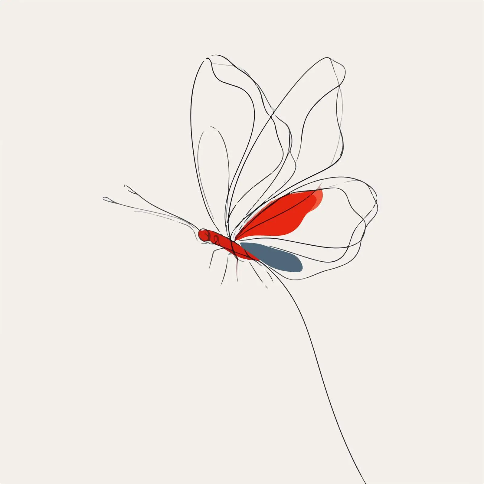 Elegant Butterfly Line Art — free download from Dotvec