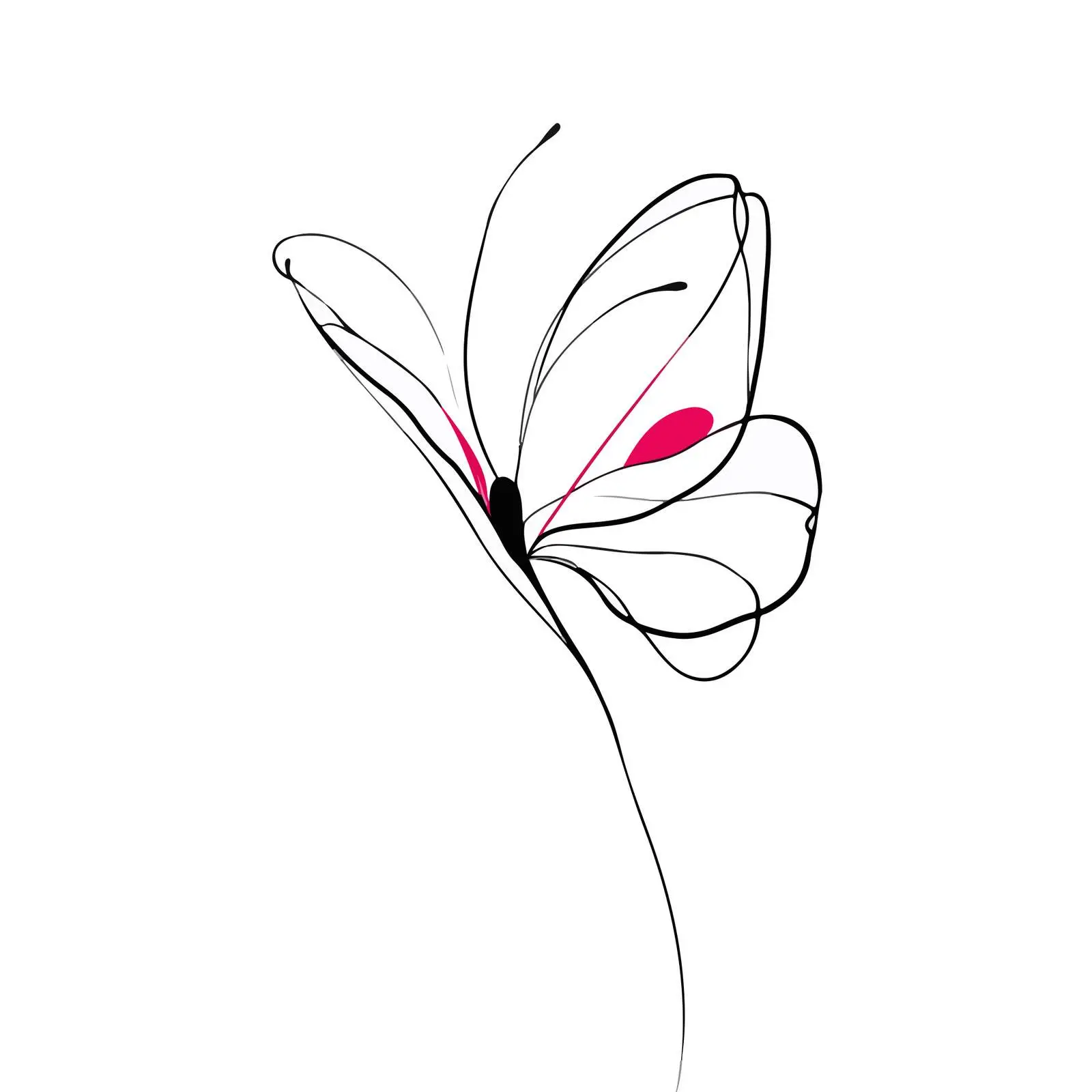 Butterfly Line Art — free download from Dotvec