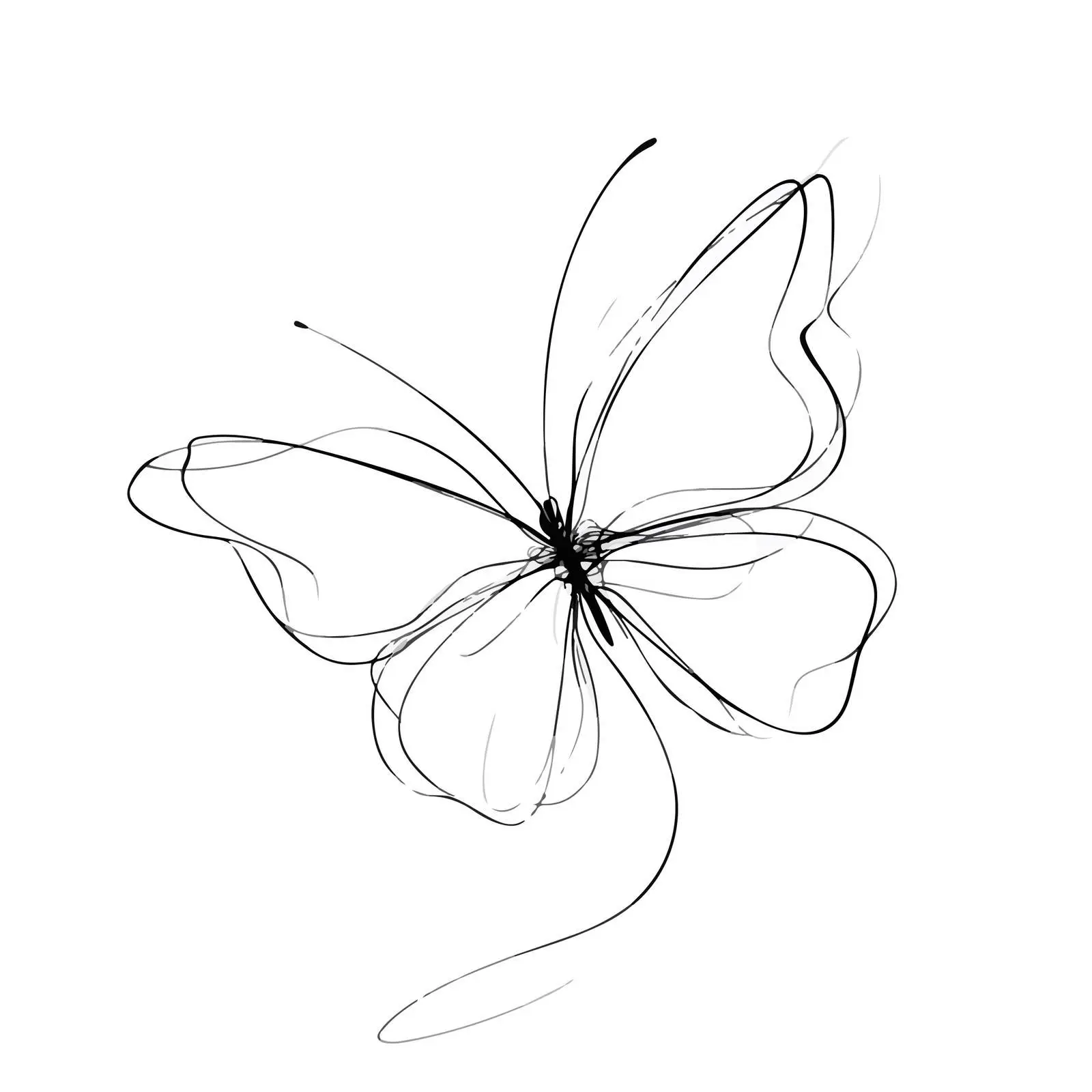 Butterfly Line Art — free download from Dotvec