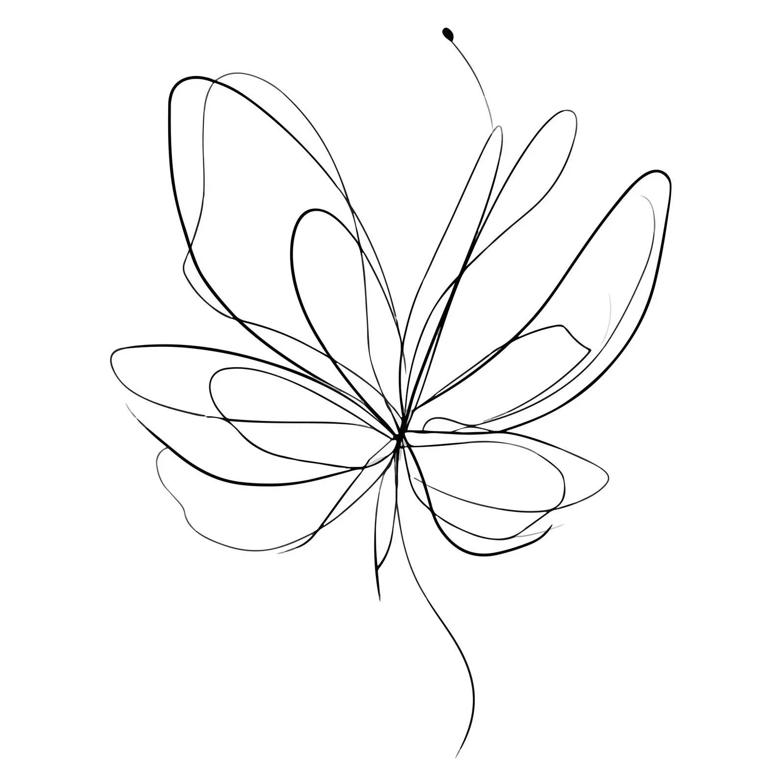 Butterfly Continuous Line Art — free download from Dotvec