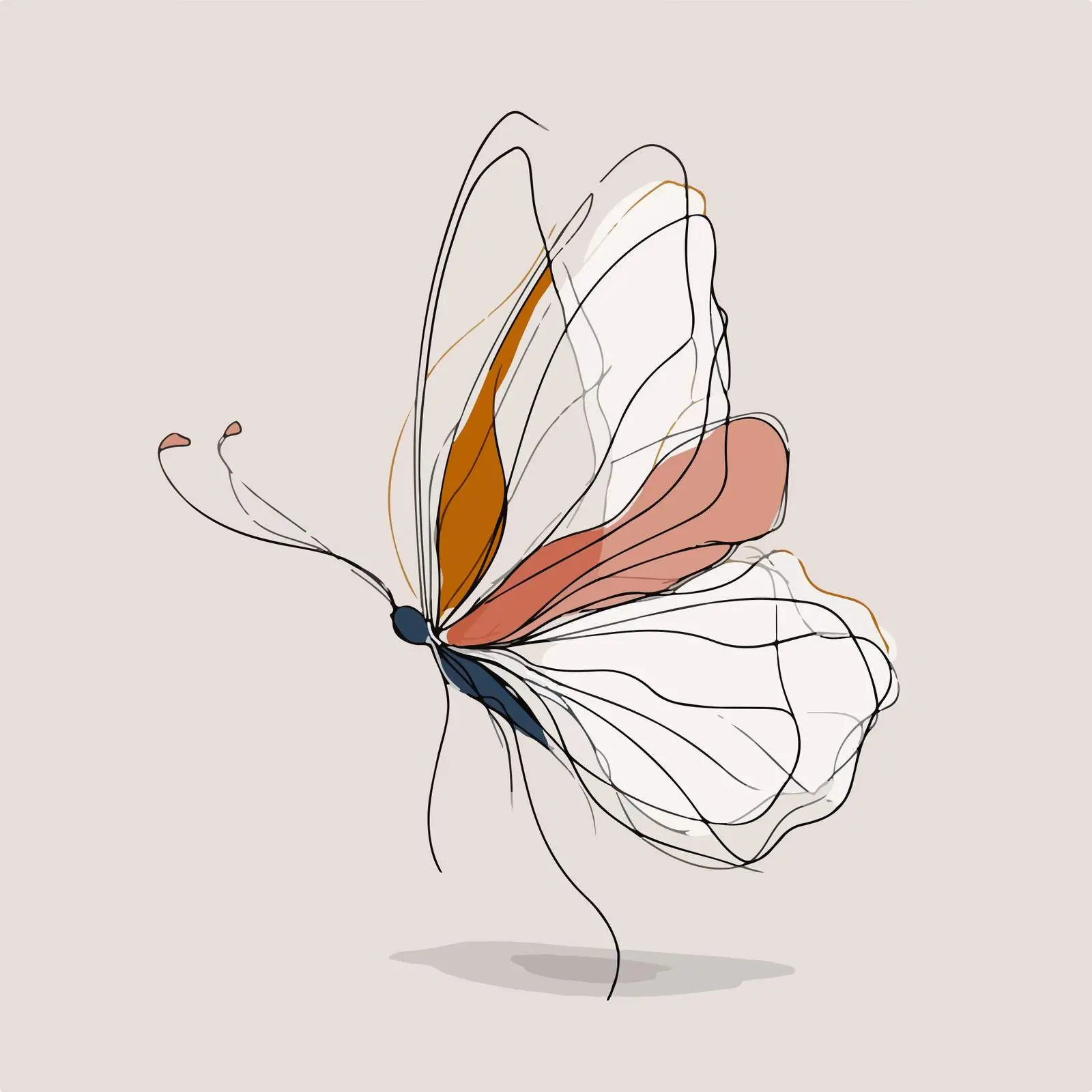 Butterfly Abstract Line Art — free download from Dotvec