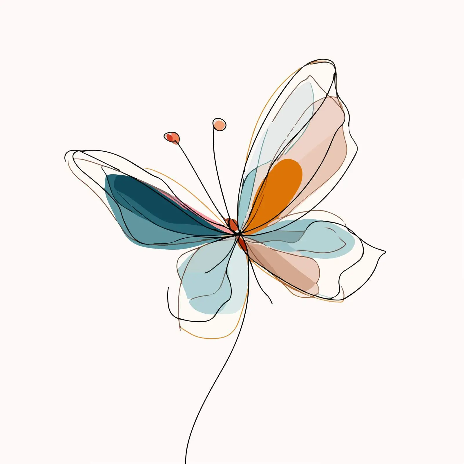 Butterfly Abstract Line Art — free download from Dotvec
