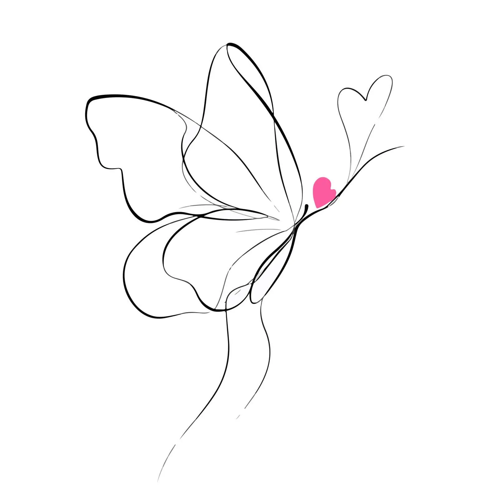 Butterfly Continuous Line Art — free download from Dotvec