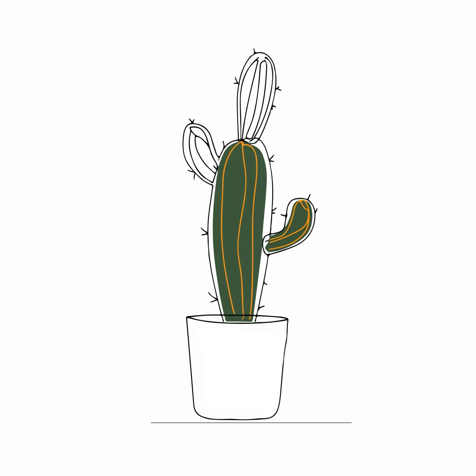 Minimalistic Cactus Line Art — free download from Dotvec