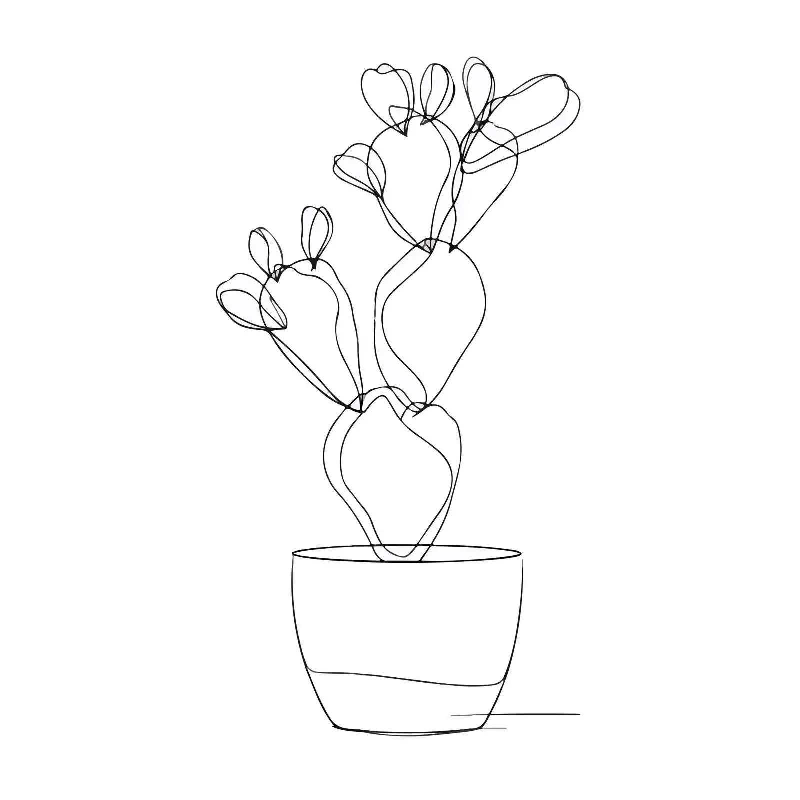 Cactus Line Art — free download from Dotvec