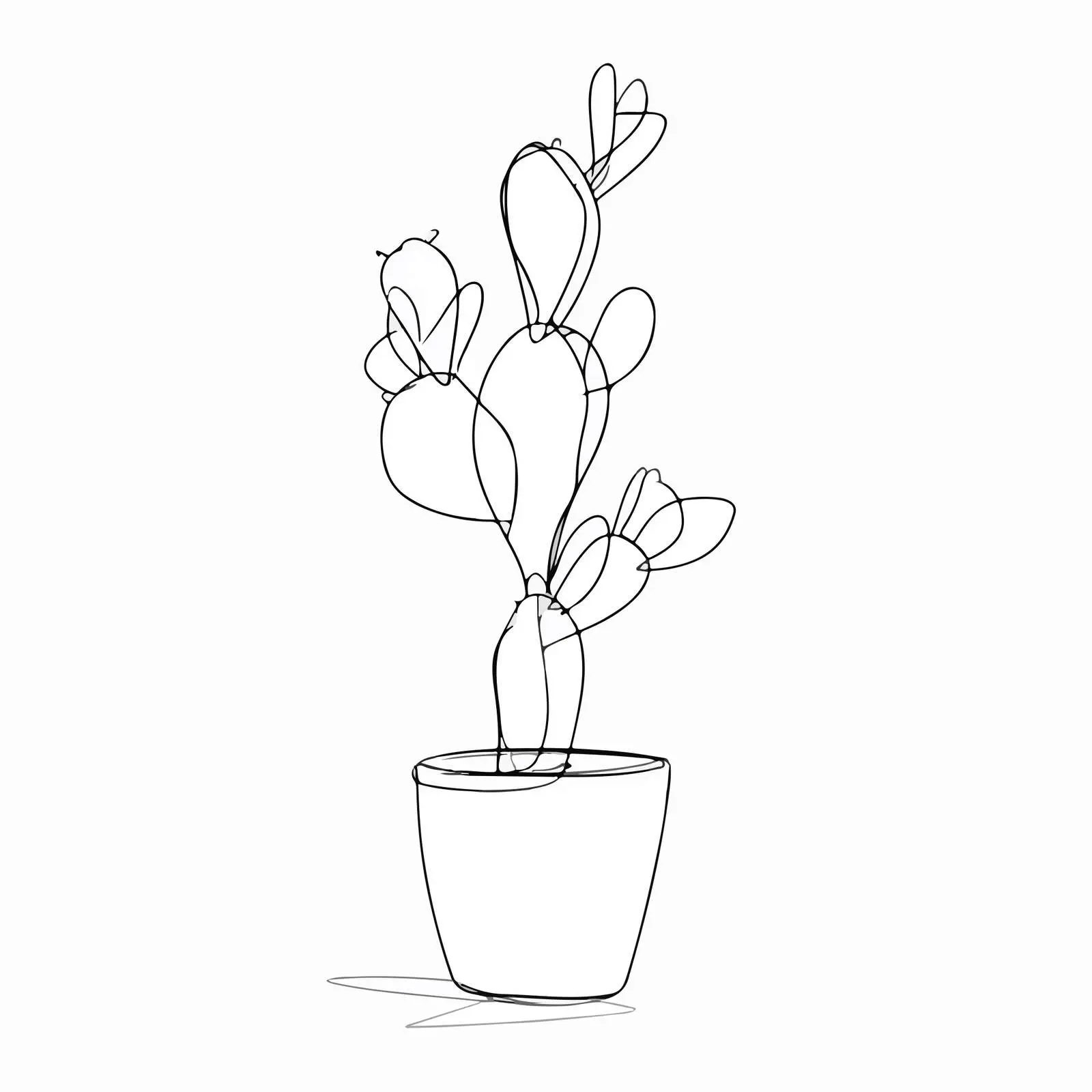Elegant Cactus Line Art — free download from Dotvec