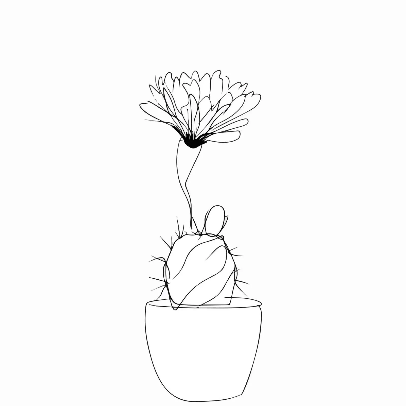 Minimal Cactus Line Art — free download from Dotvec