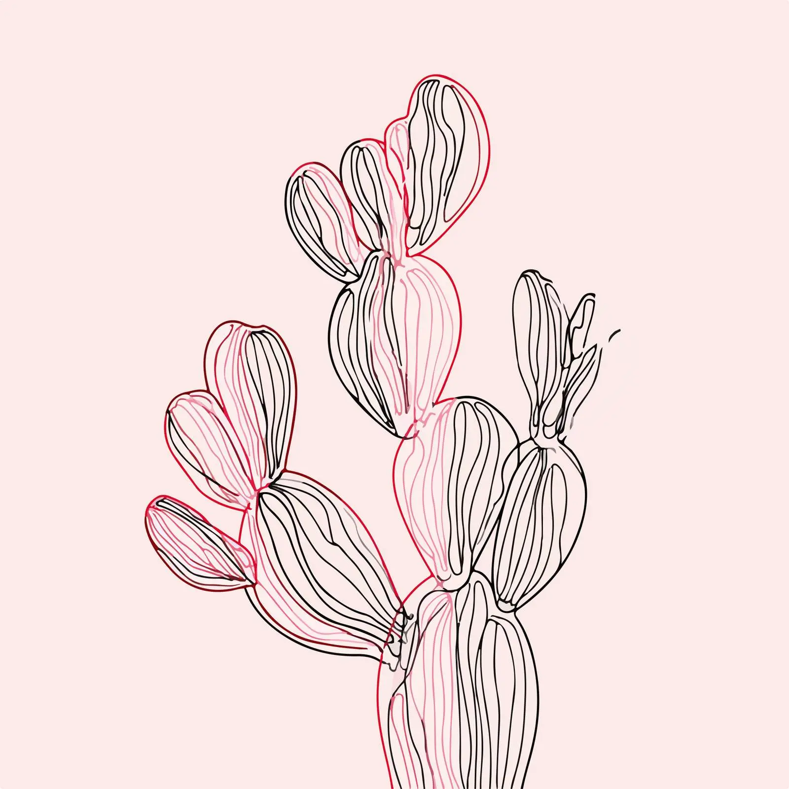 Minimal Cactus Line Art — free download from Dotvec