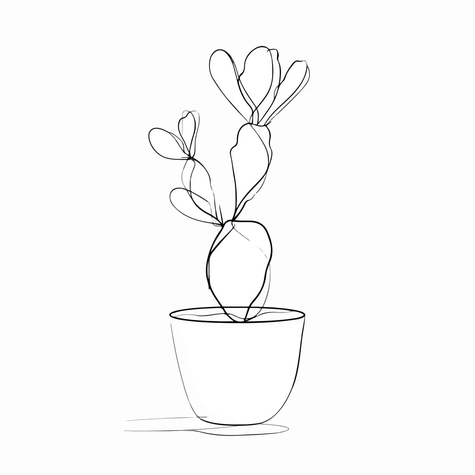 Minimal Cactus Line Art — free download from Dotvec