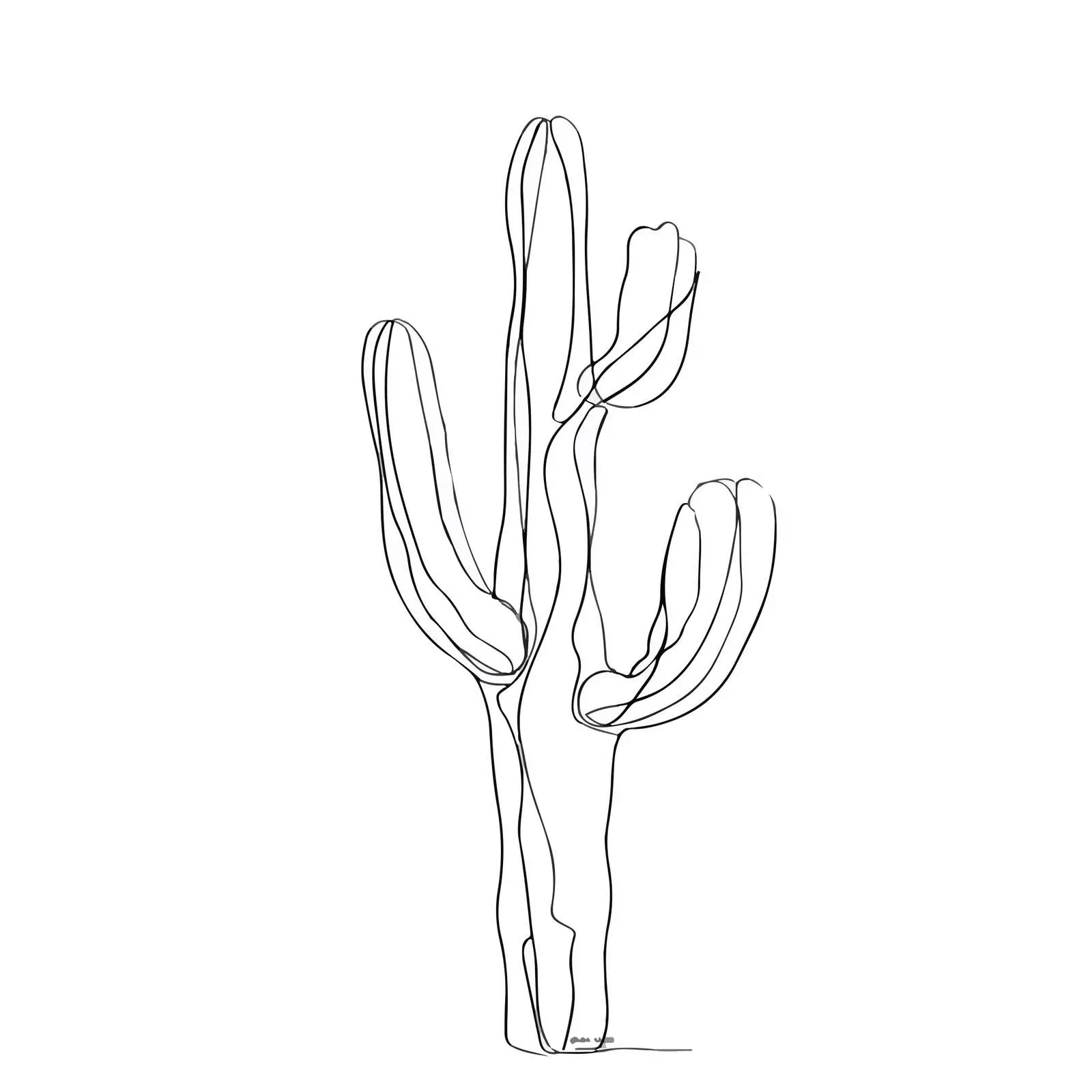 Elegant Cactus Line Art — free download from Dotvec