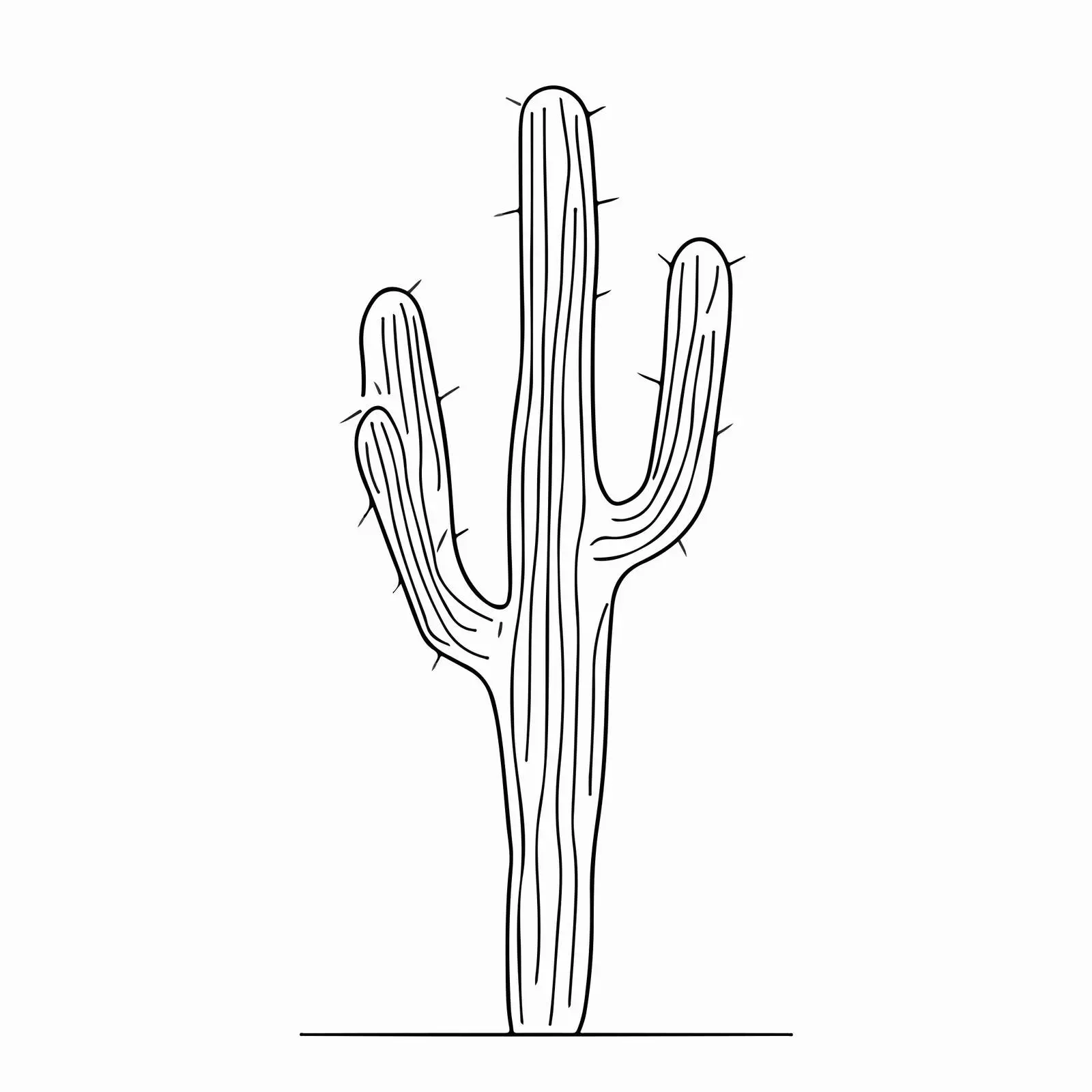 Minimal Cactus Line Art — free download from Dotvec
