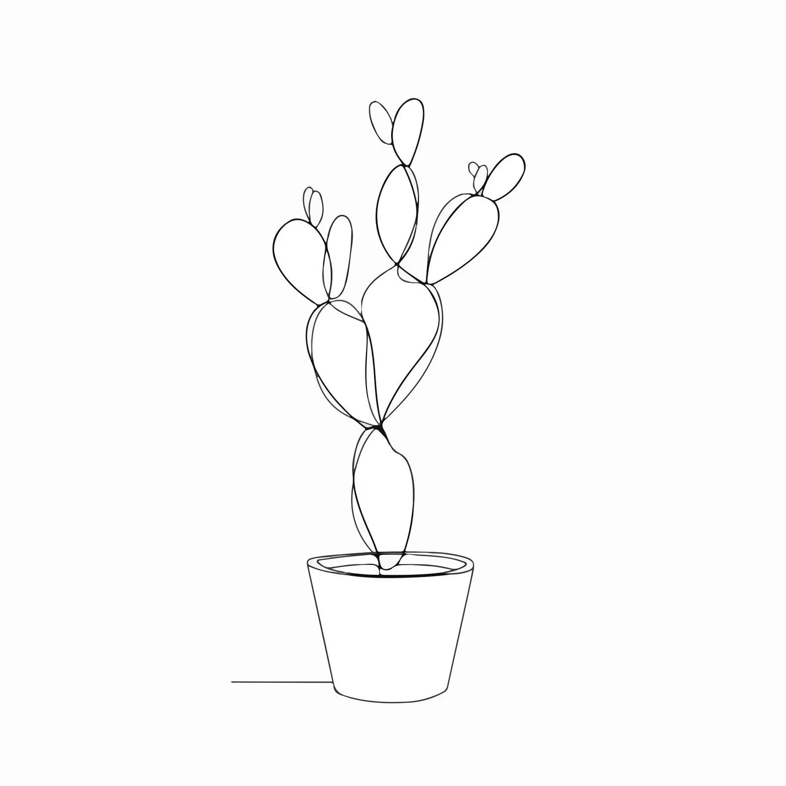 Minimal Cactus Line Art Illustration — free download from Dotvec