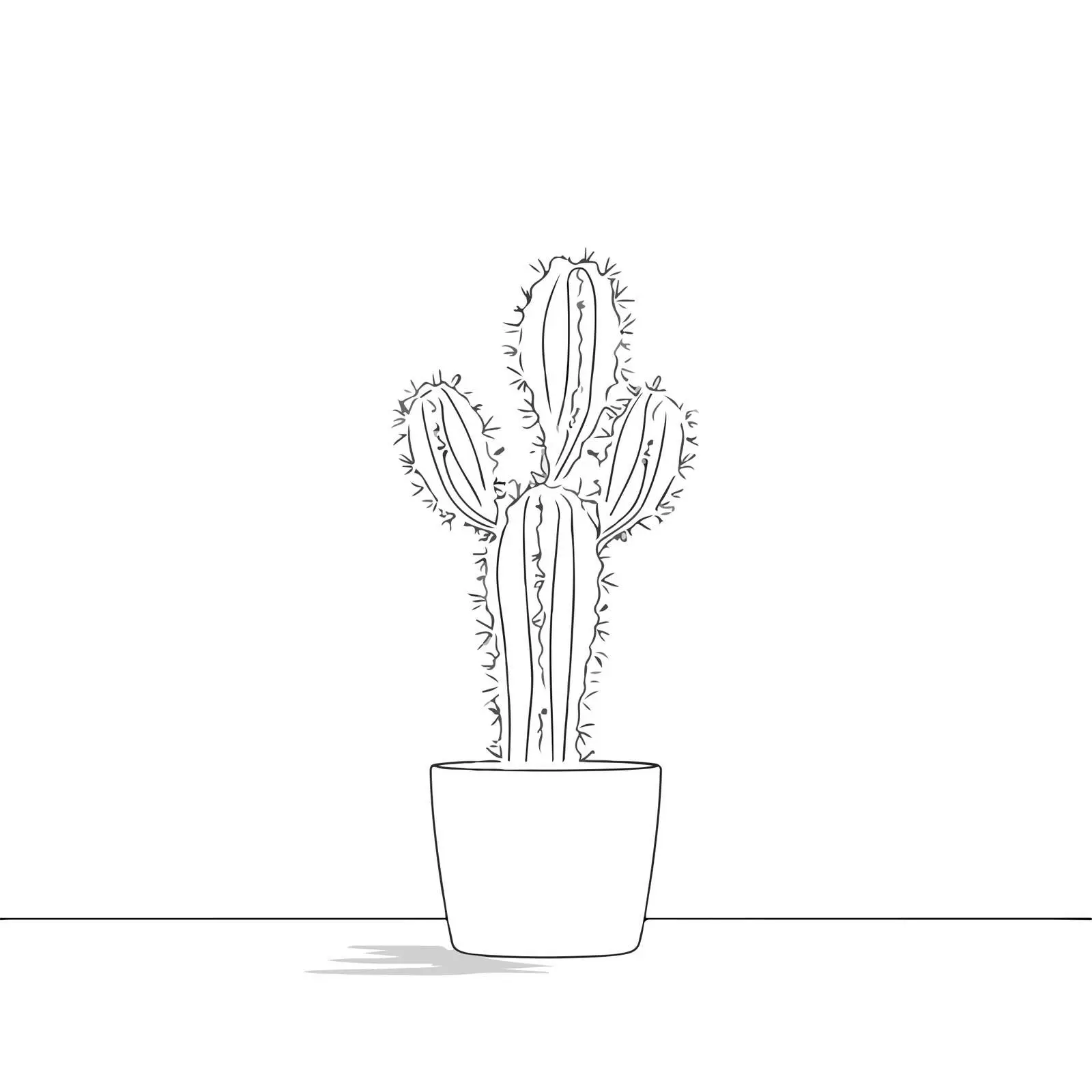 Elegant Cactus Line Art Illustration — free download from Dotvec
