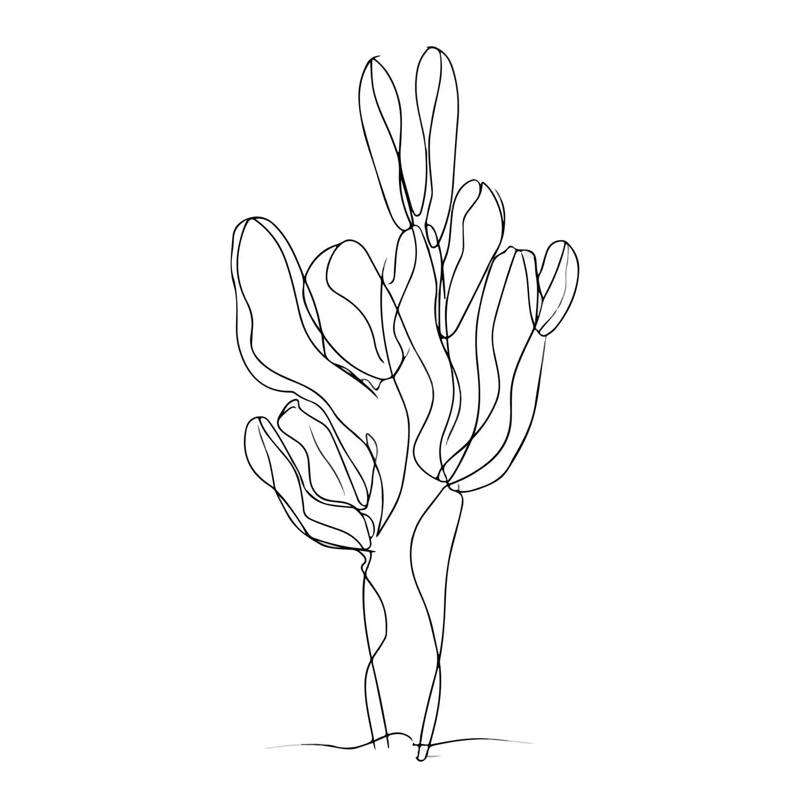 Minimal Cactus Line Art — free download from Dotvec