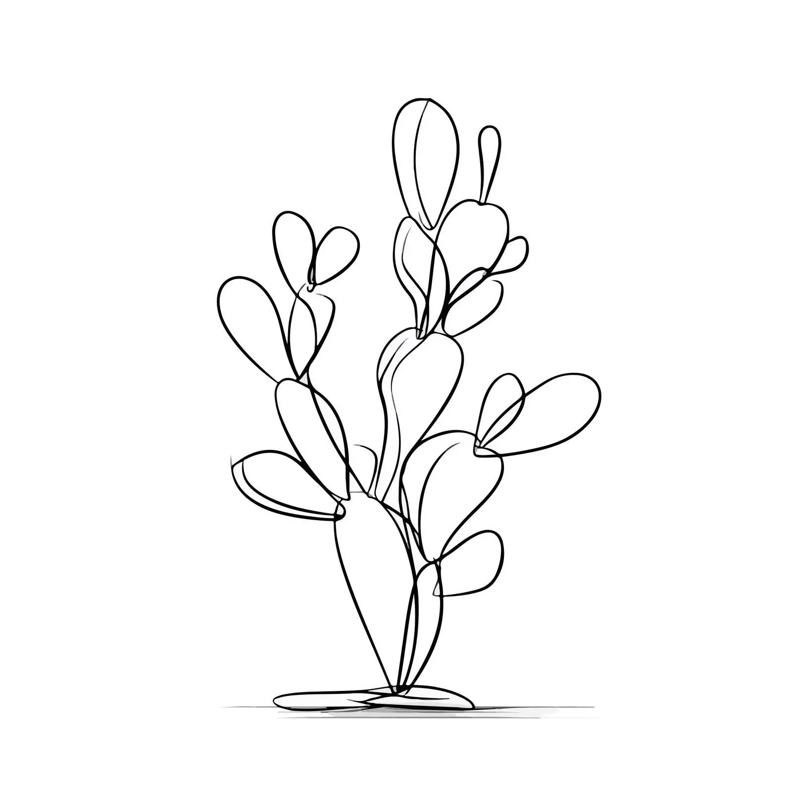 Minimal Cactus Line Art — free download from Dotvec