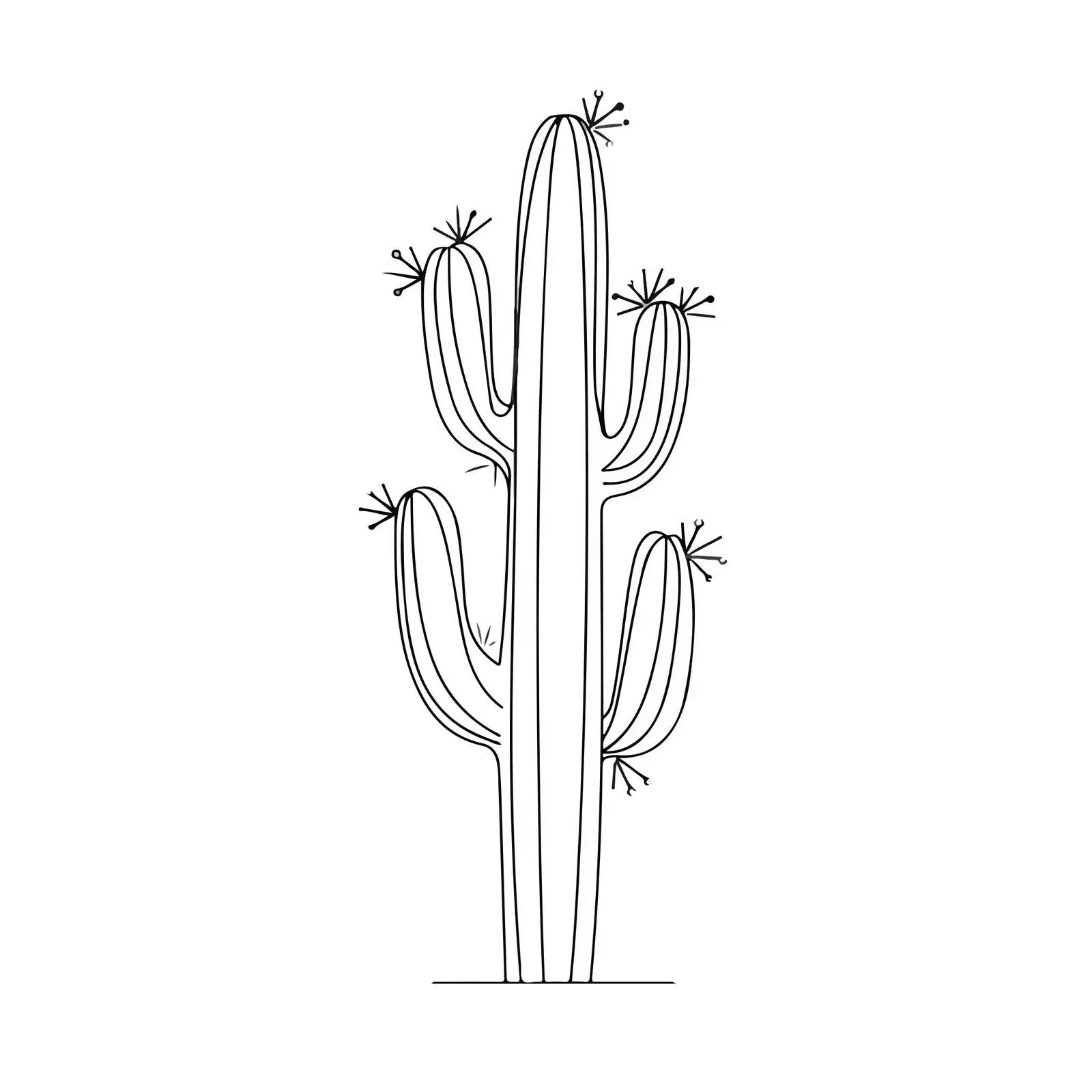 Minimal Cactus Line Art — free download from Dotvec