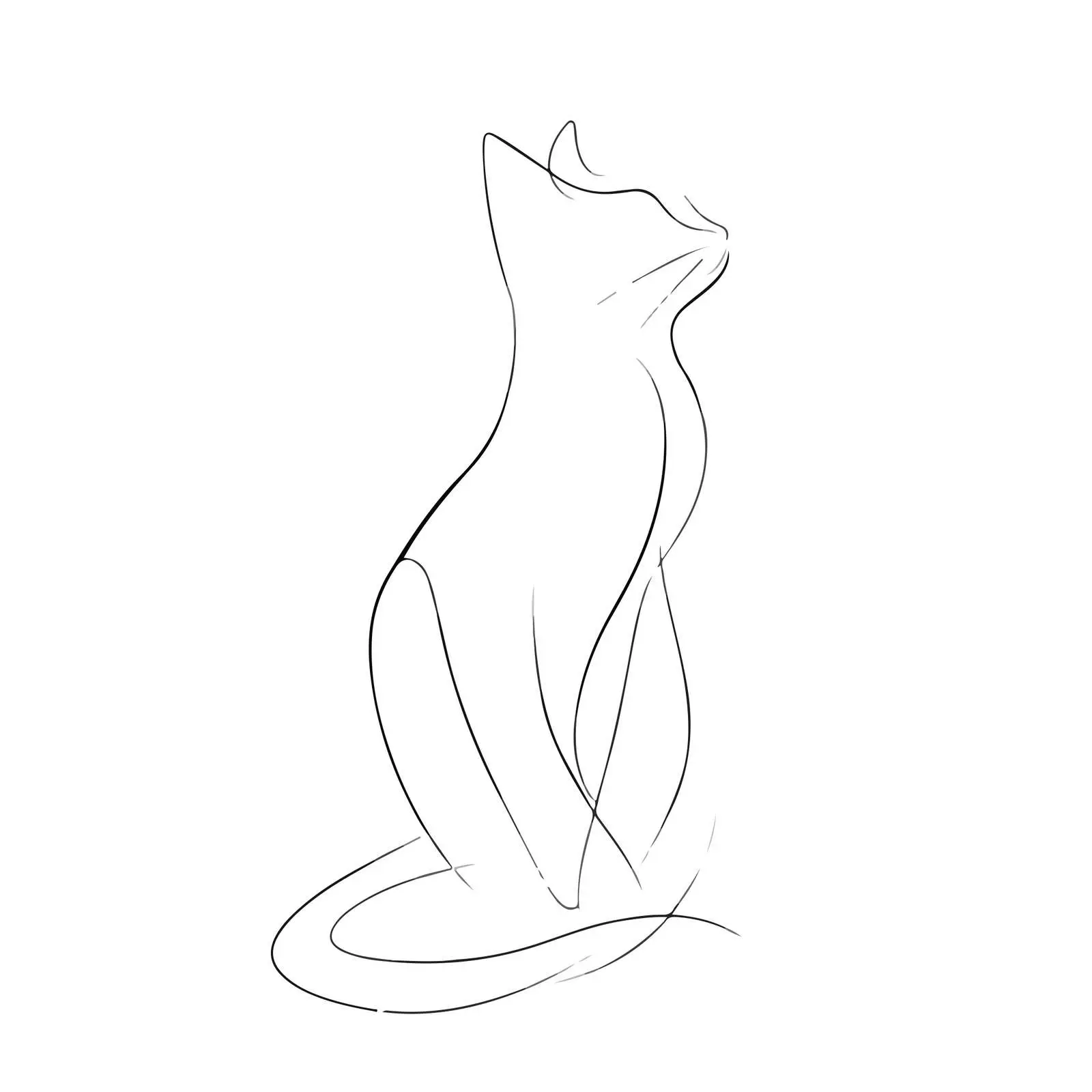 Minimal Cat Line Art Vector — free download from Dotvec