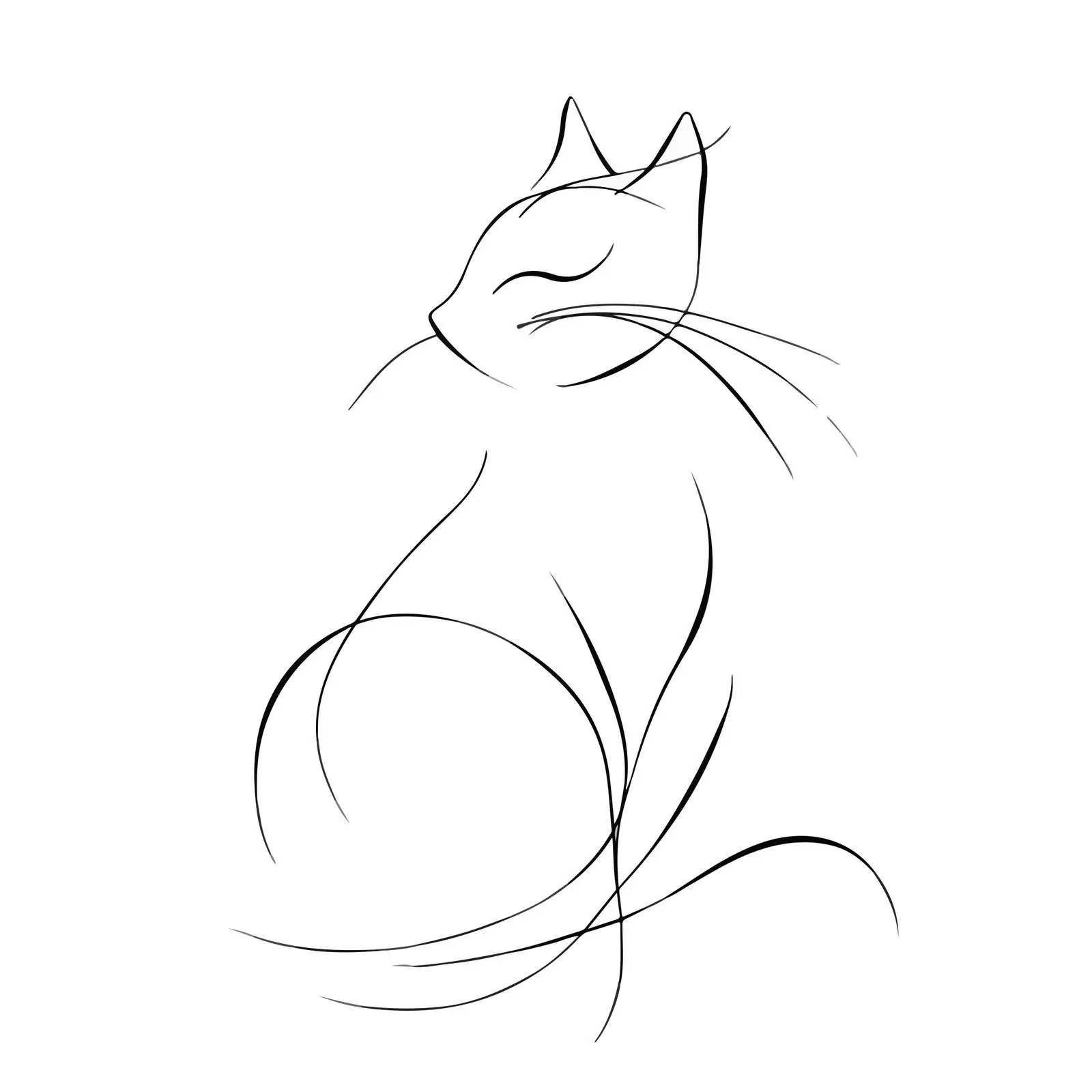 Minimal Cat Line Art — free download from Dotvec