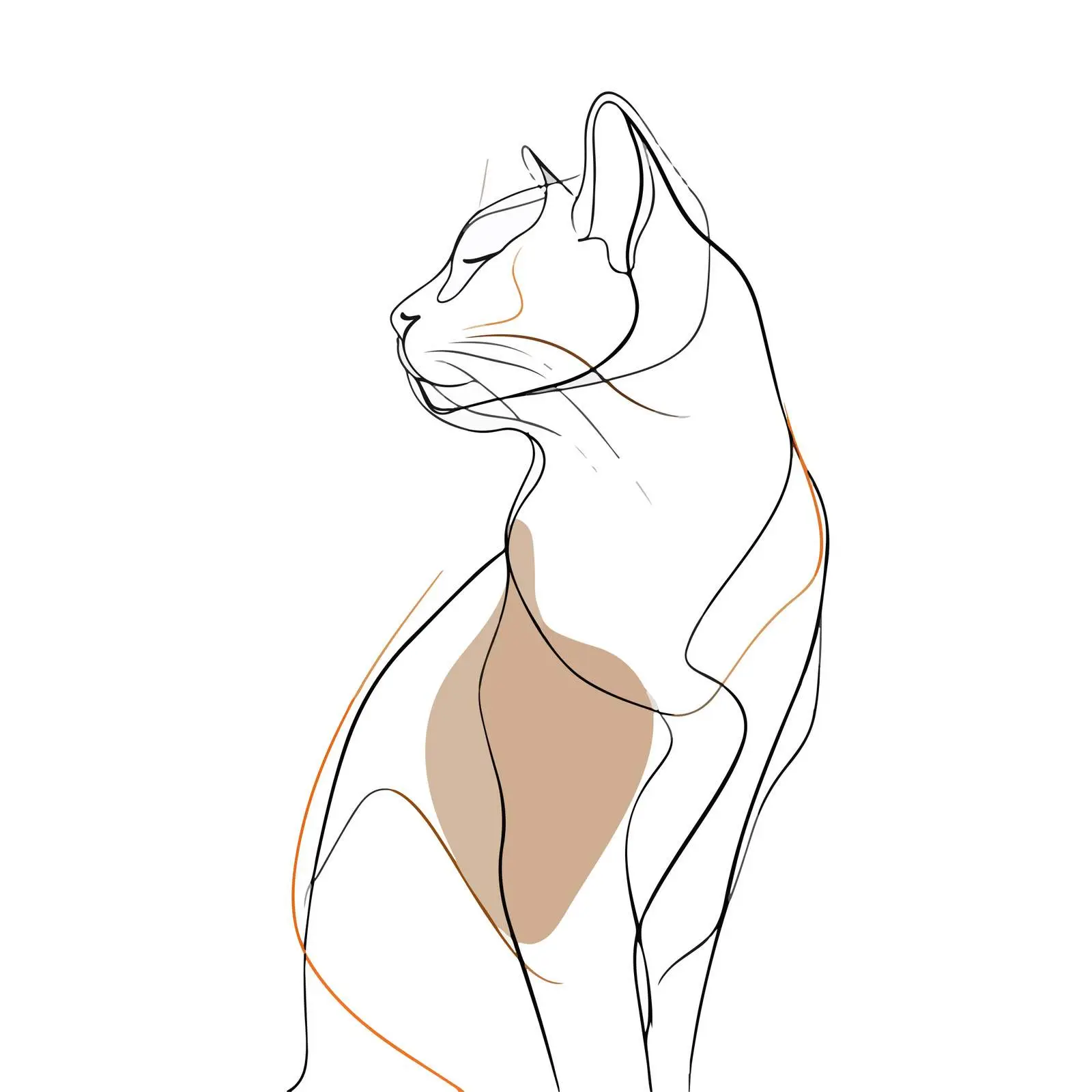 Abstract Cat Line Art Vector — free download from Dotvec