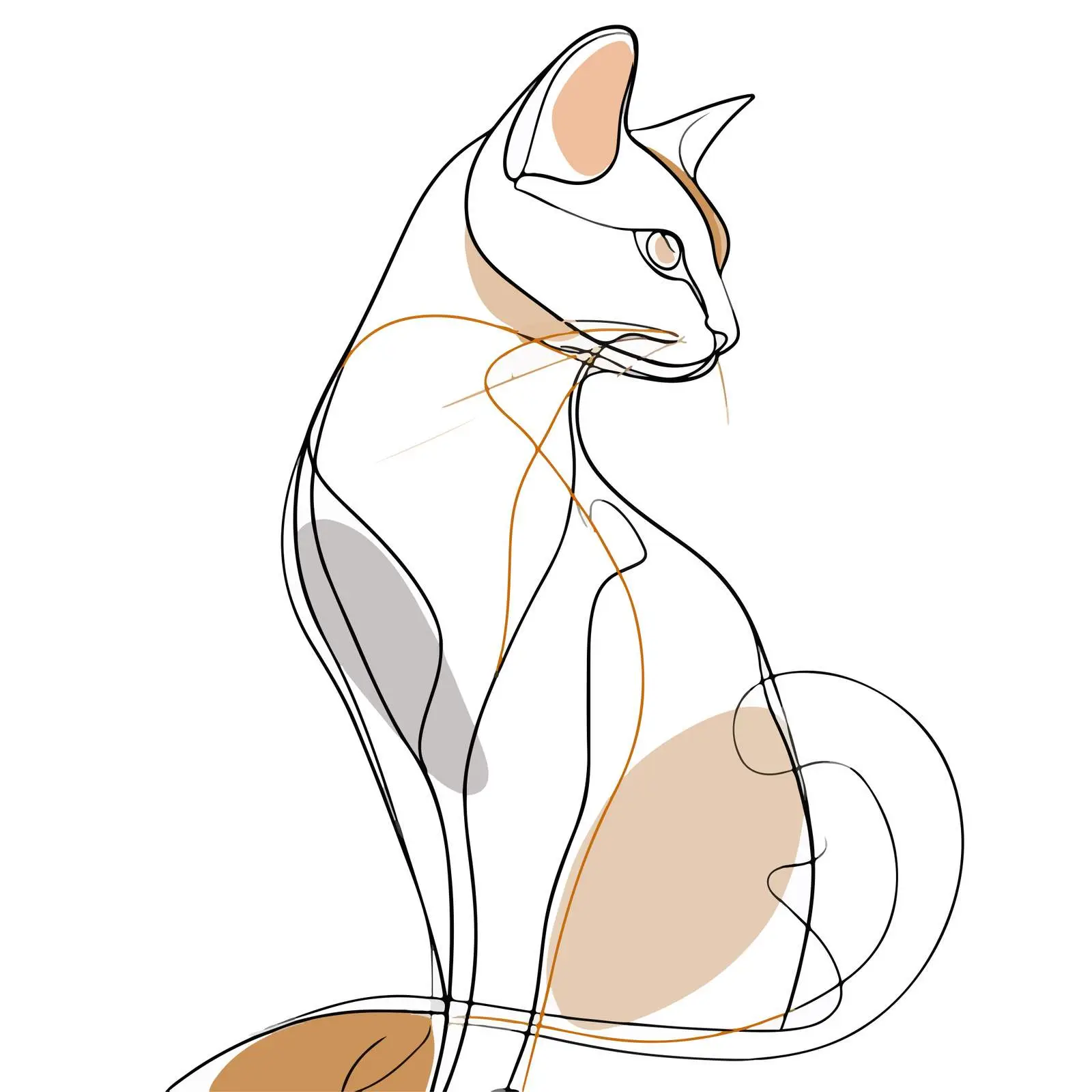 Minimal Cat Line Art Vector Illustration — free download from Dotvec